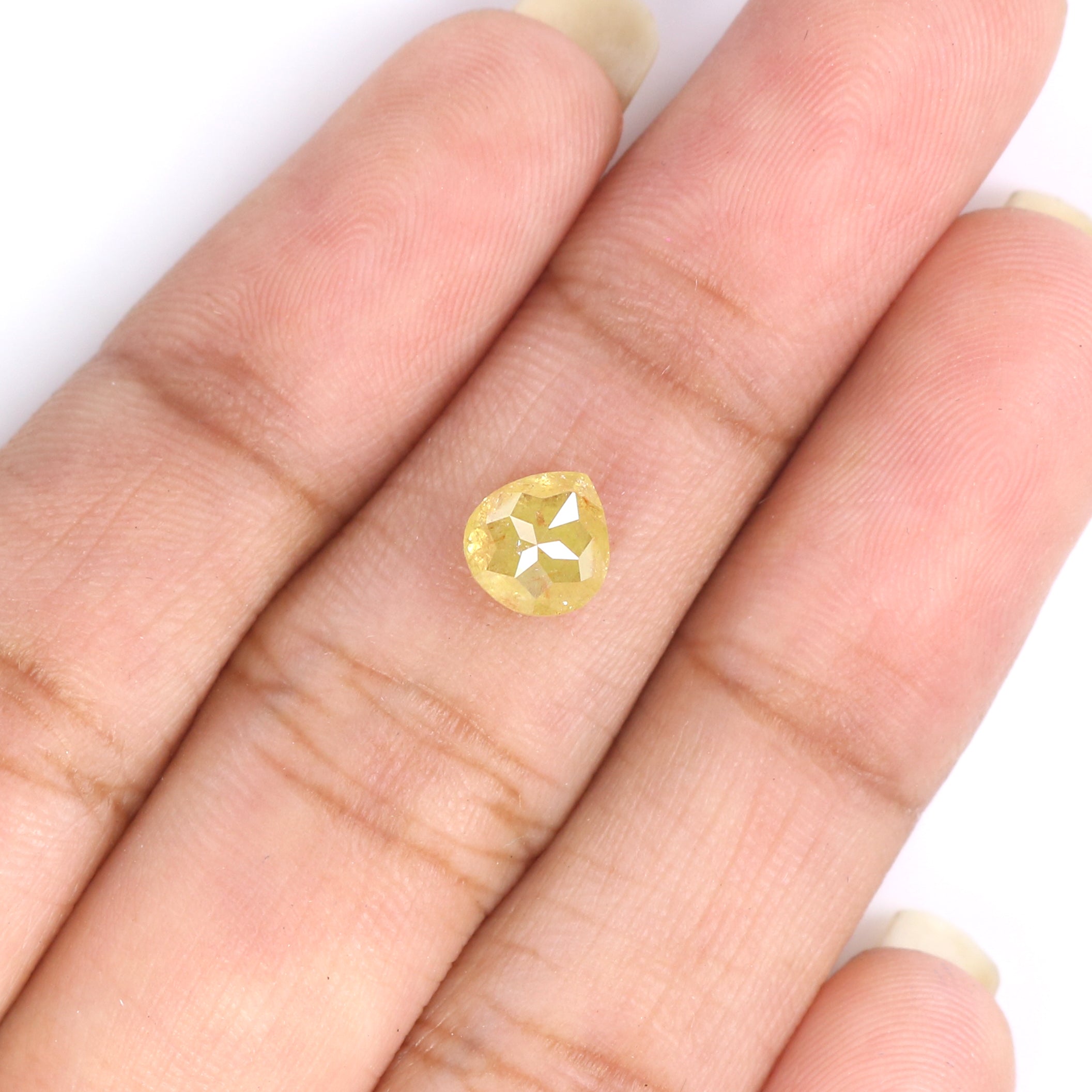 1.02 CT Natural Loose Pear Shape Diamond Yellow Color Pear Shape Diamond 6.35 MM Natural Loose Yellow Diamond Pear Rose Cut Diamond QL1743