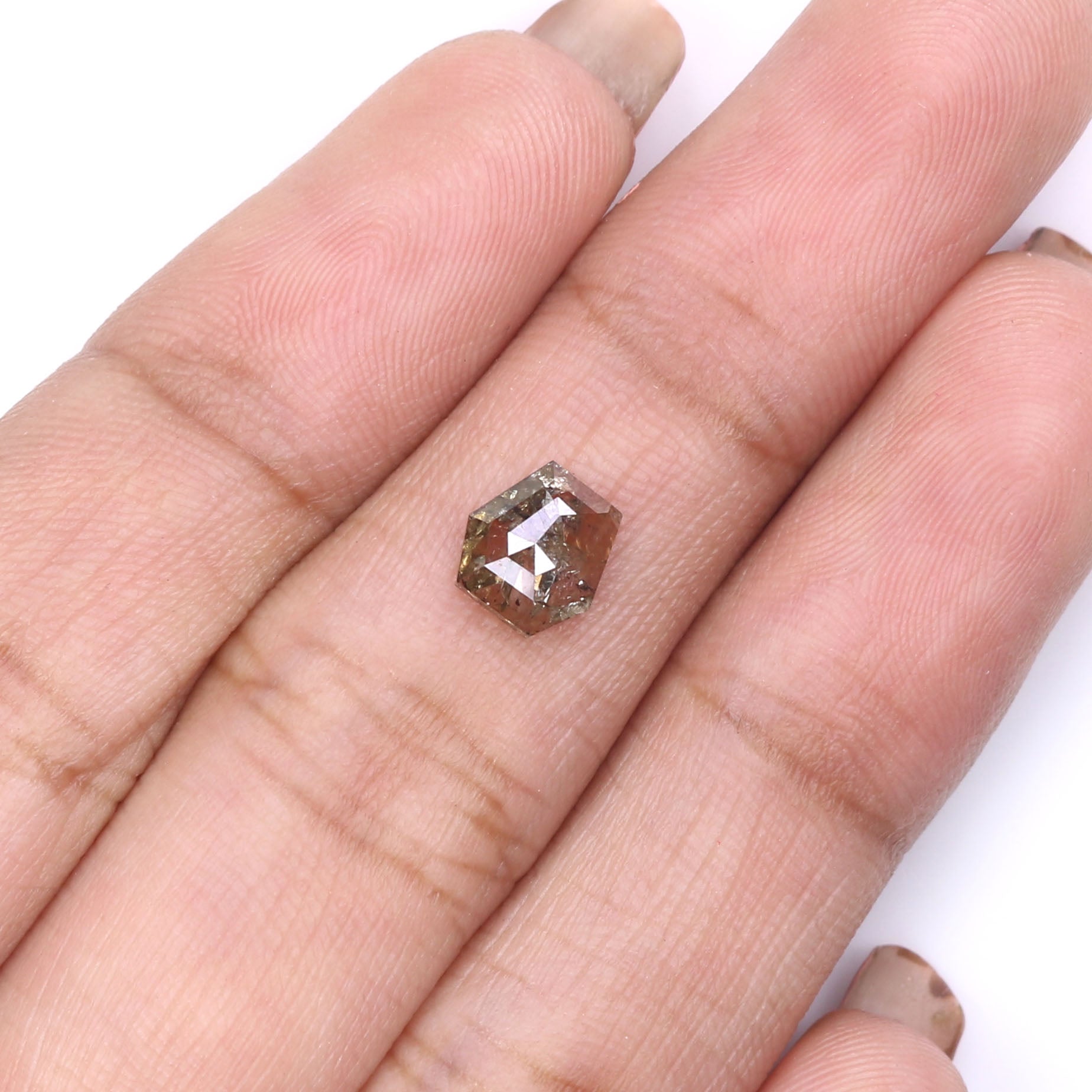 0.70 CT Natural Loose Coffin Shape Diamond Brown Color Coffin Cut Diamond 6.30 MM Natural Loose Brown Color Coffin Rose Cut Diamond LQ7437