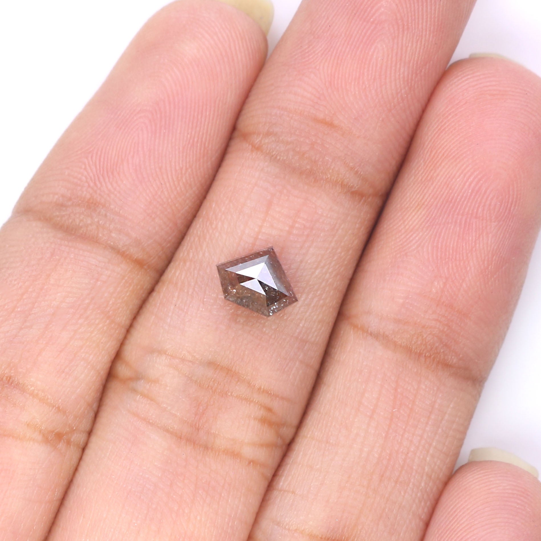 0.83 CT Natural Loose Shield Shape Diamond Brown Color Shield Cut Diamond 5.30 MM Natural Loose Black Color Shield Rose Cut Diamond LQ5421