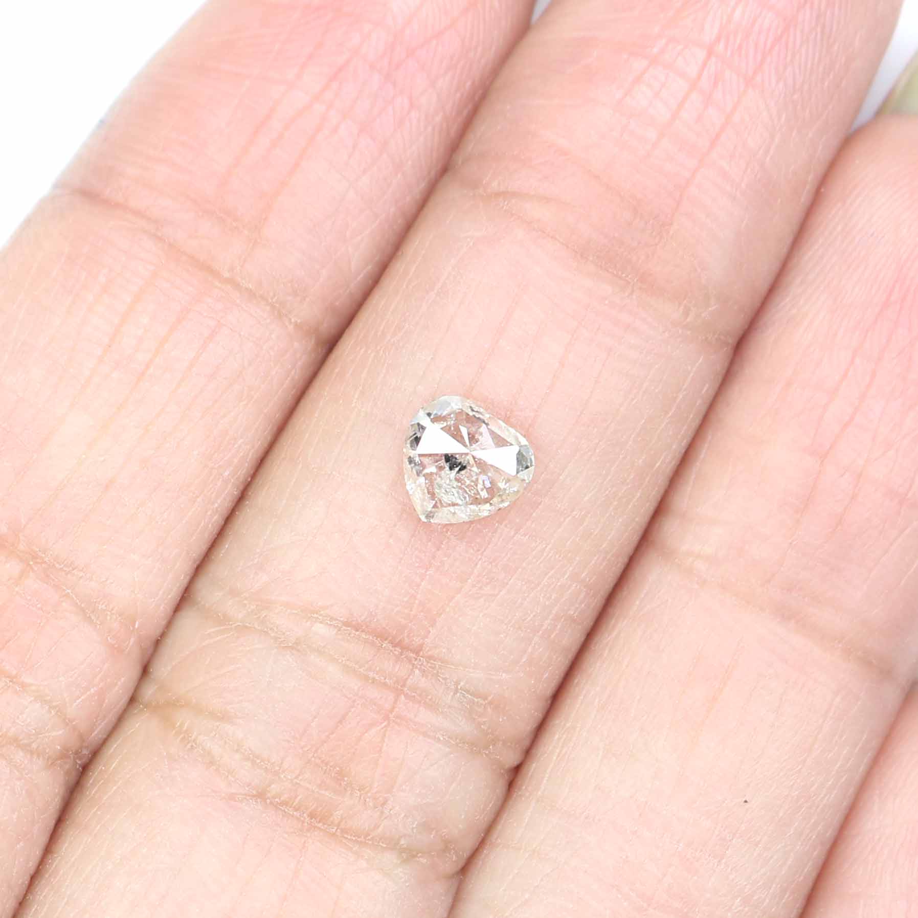 0.54 Ct Natural Loose Heart Shape Diamond Yellow Color Heart Cut Diamond 5.05 MM Natural Grey Color Diamond Heart Rose Cut Diamond KQ850
