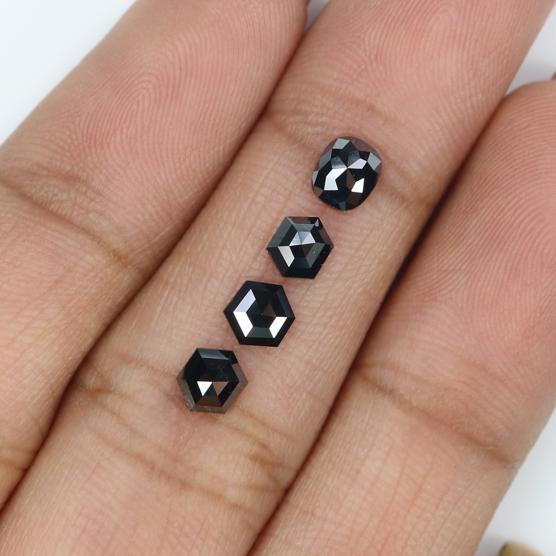 1.02 CT Natural Loose Mix Shape Diamond Black Color Mix Shape Diamond 4.70 MM Natural Loose Black Color Mix Shape Rose Cut Diamond QL2688