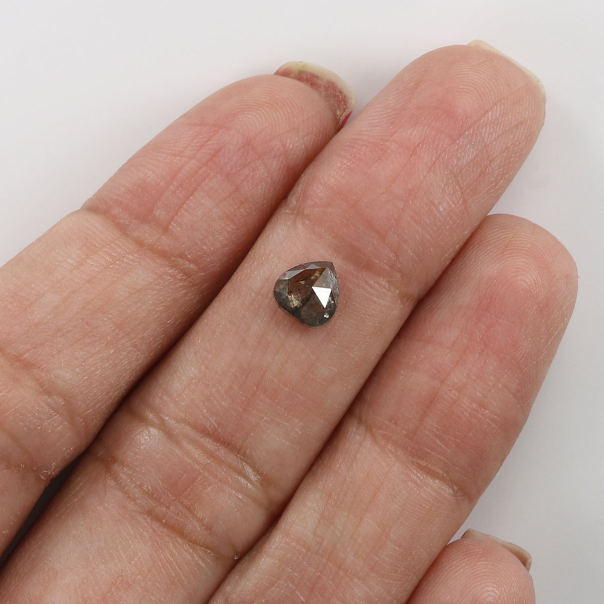 0.66 CT Natural Loose Heart Shape Diamond Salt And Pepper Heart Diamond 5.50 MM Natural Loose Black Grey Color Heart Shape Rose Cut QL8267