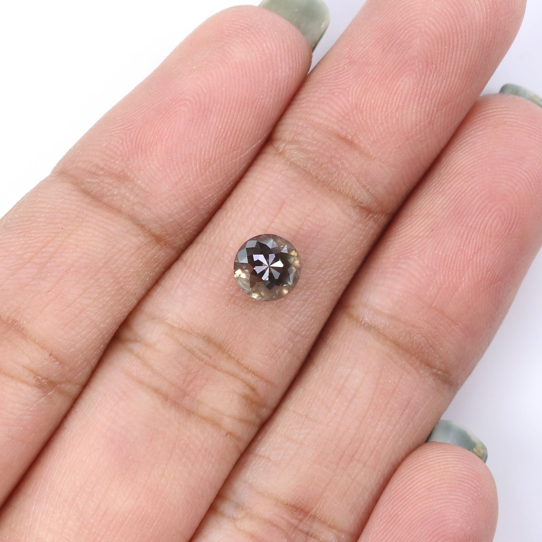 0.86 CT Natural Loose Rose Cut Diamond Black Color Round Rose Shape Diamond 5.50 MM Natural Loose Grey Color Round Rose Cut Diamond KQ2088