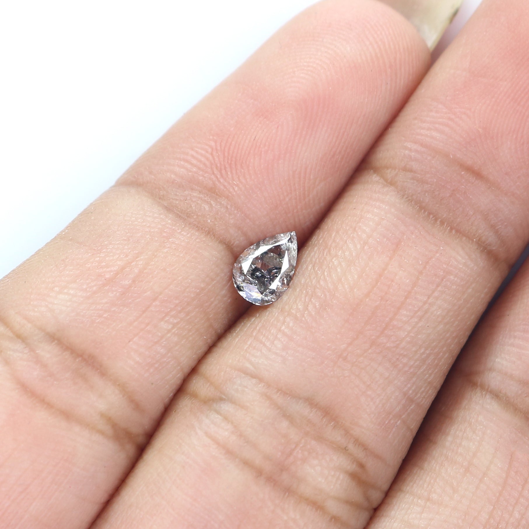 0.39 CT Natural Loose Pear Shape Diamond Salt And Pepper Pear Cut Diamond 5.90 MM Natural Loose Grey Color Pear Brilliant Cut Diamond KQ861