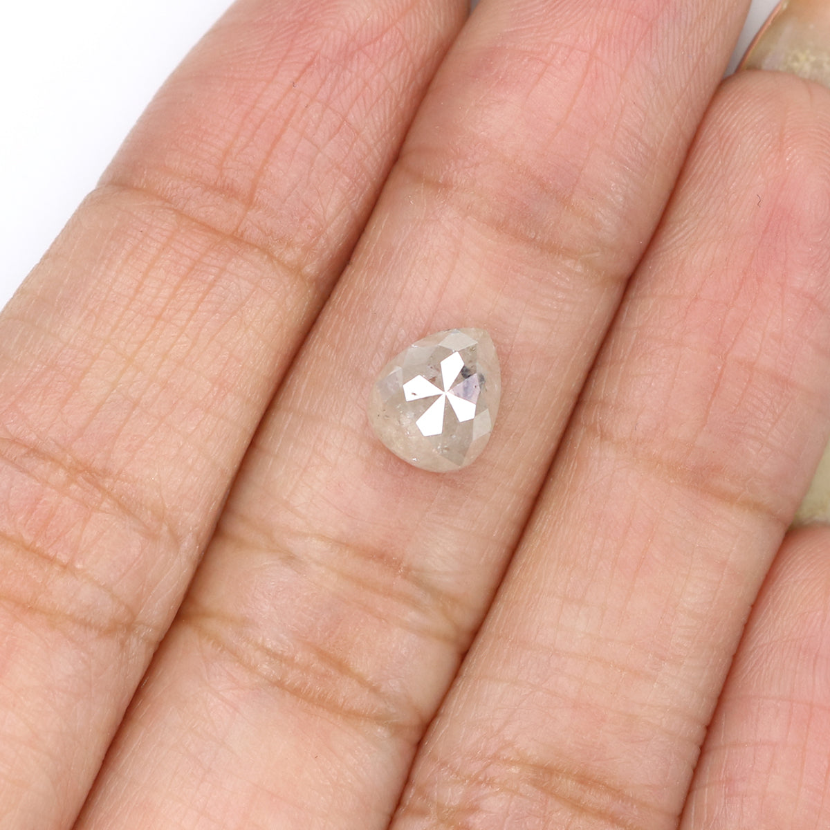 1.68 CT Natural Loose Pear Diamond Grey Color Pear Cut Diamond 7.80 MM Natural Loose Diamond Pear Rose Cut Diamond Pear Shape Diamond QL2119