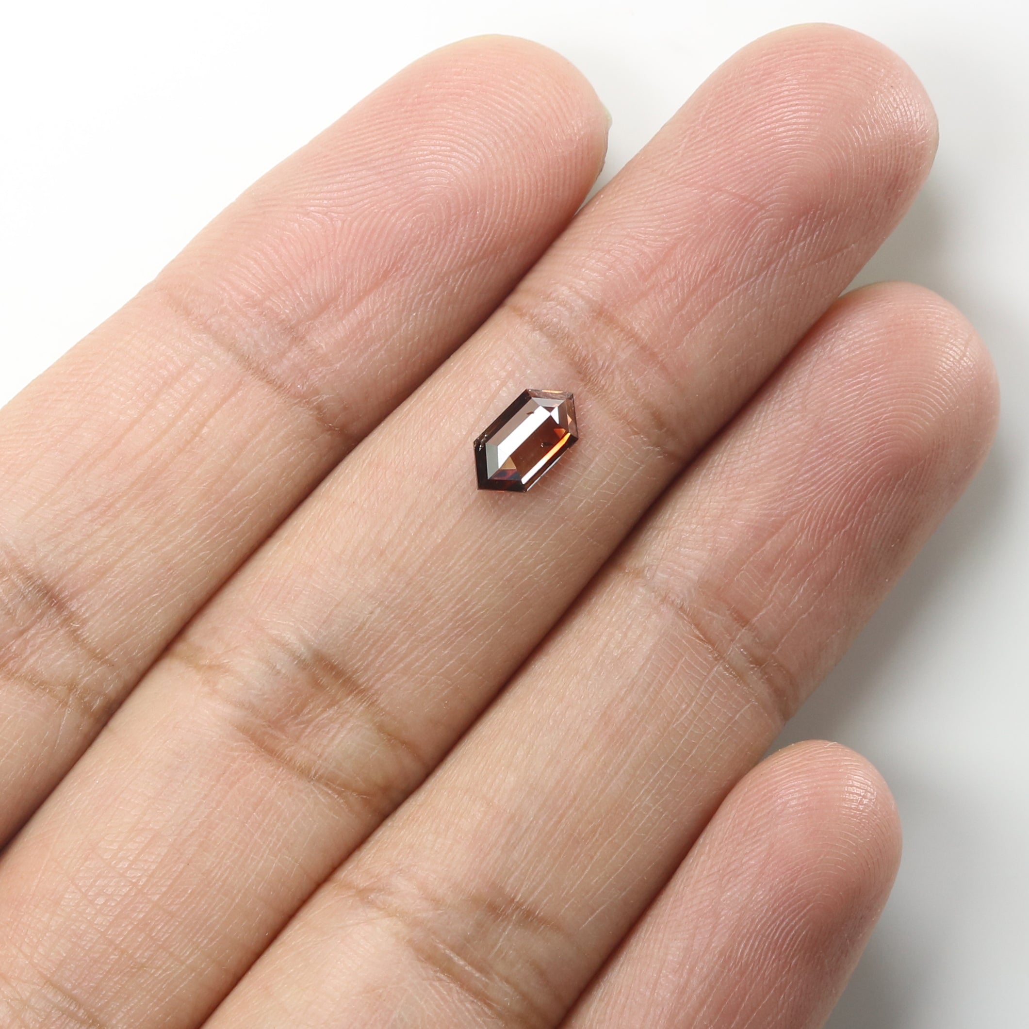 0.65 CT Natural Loose Hexagon Shape Diamond Brown Color Hexagon Shape Diamond 8.05 MM Natural Loose Brown Hexagon Rose Cut Diamond QL1861