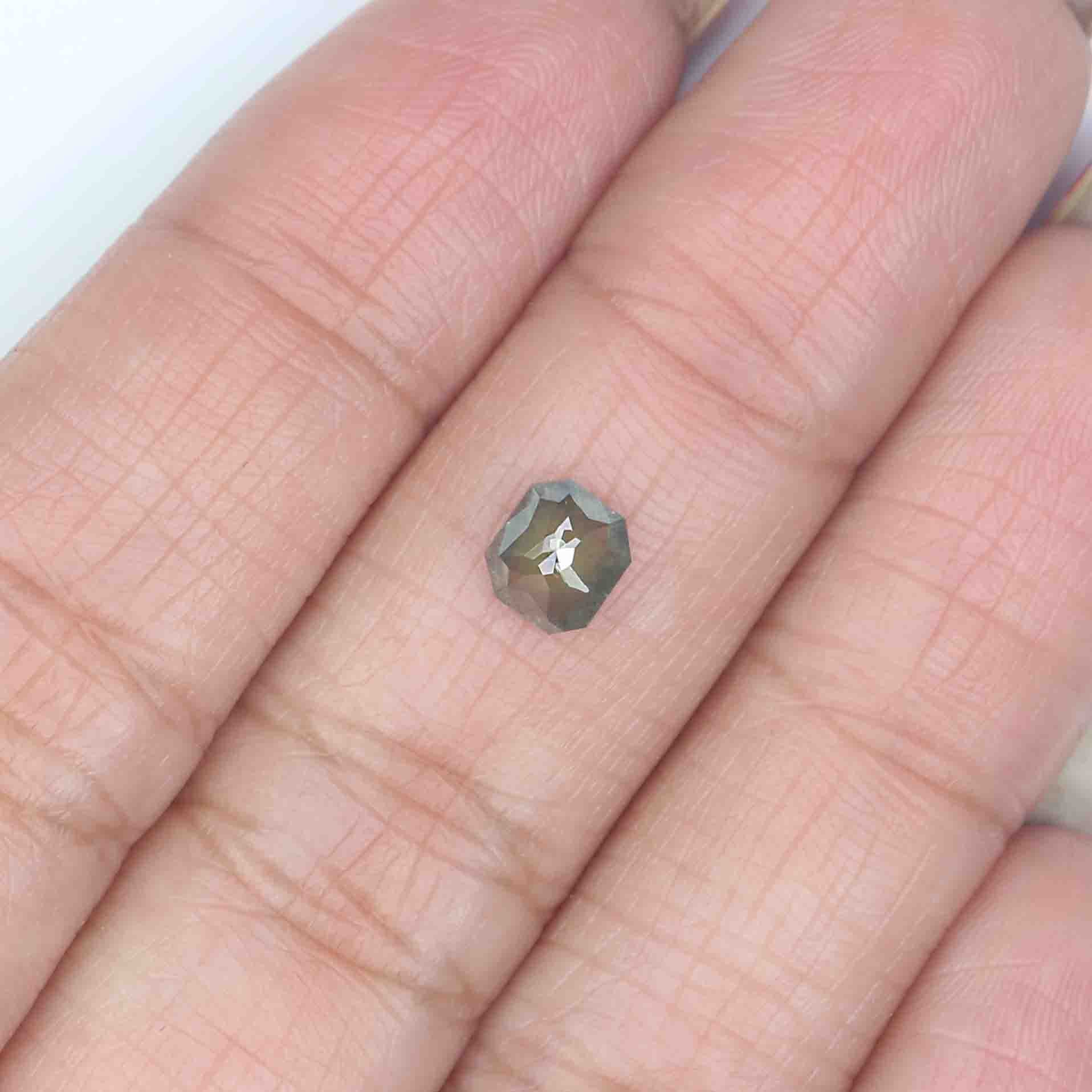 0.68 CT Natural Loose Radiant Shape Diamond Grey Color Radiant Cut Diamond 5.30 MM Natural Loose Grey Color Radiant Rose Cut Diamond LQ7485