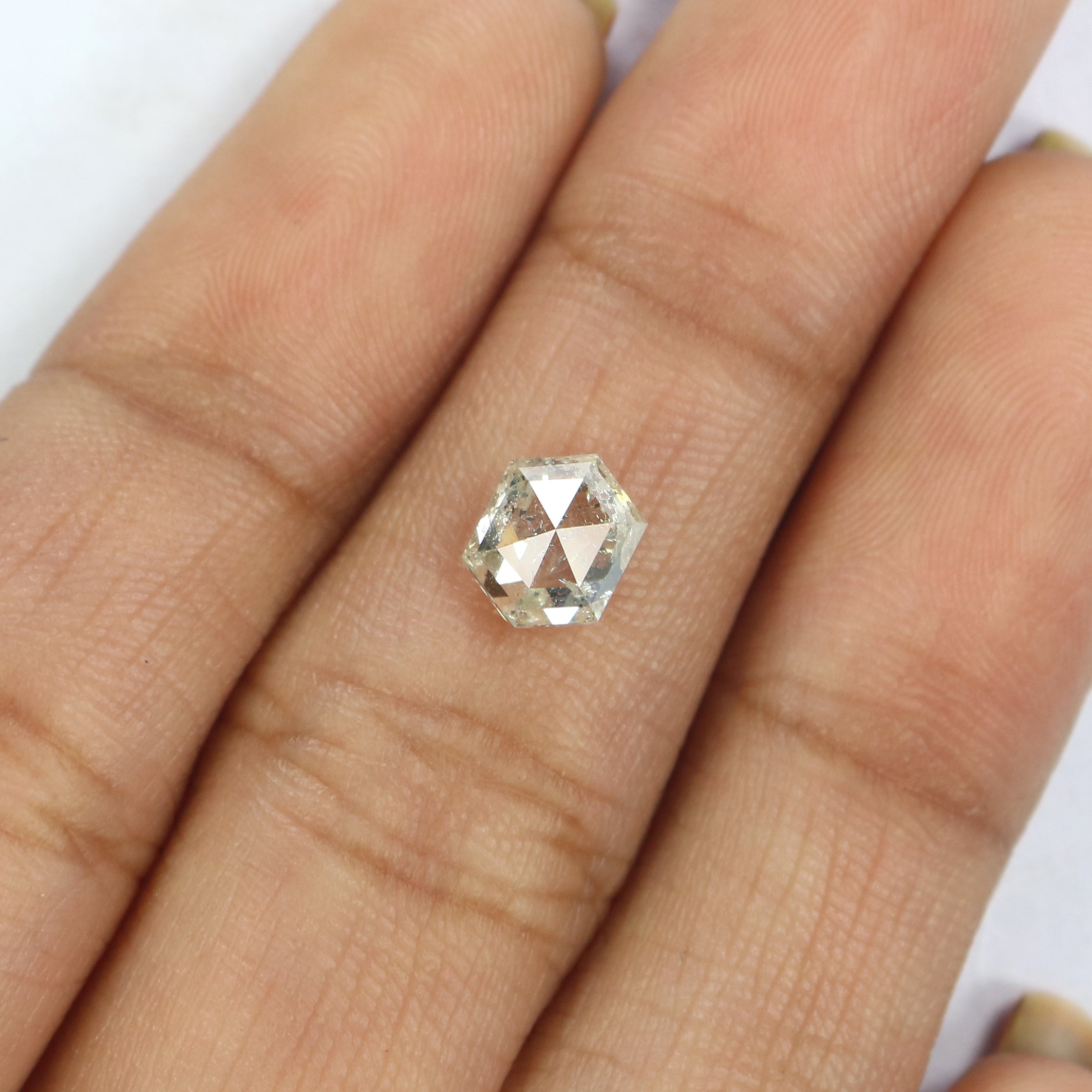 1.12 CT Natural Loose Hexagon Shape Diamond White - J Hexagon Diamond 6.85 MM Natural Loose White - J Color Hexagon Rose Cut Diamond QL2683