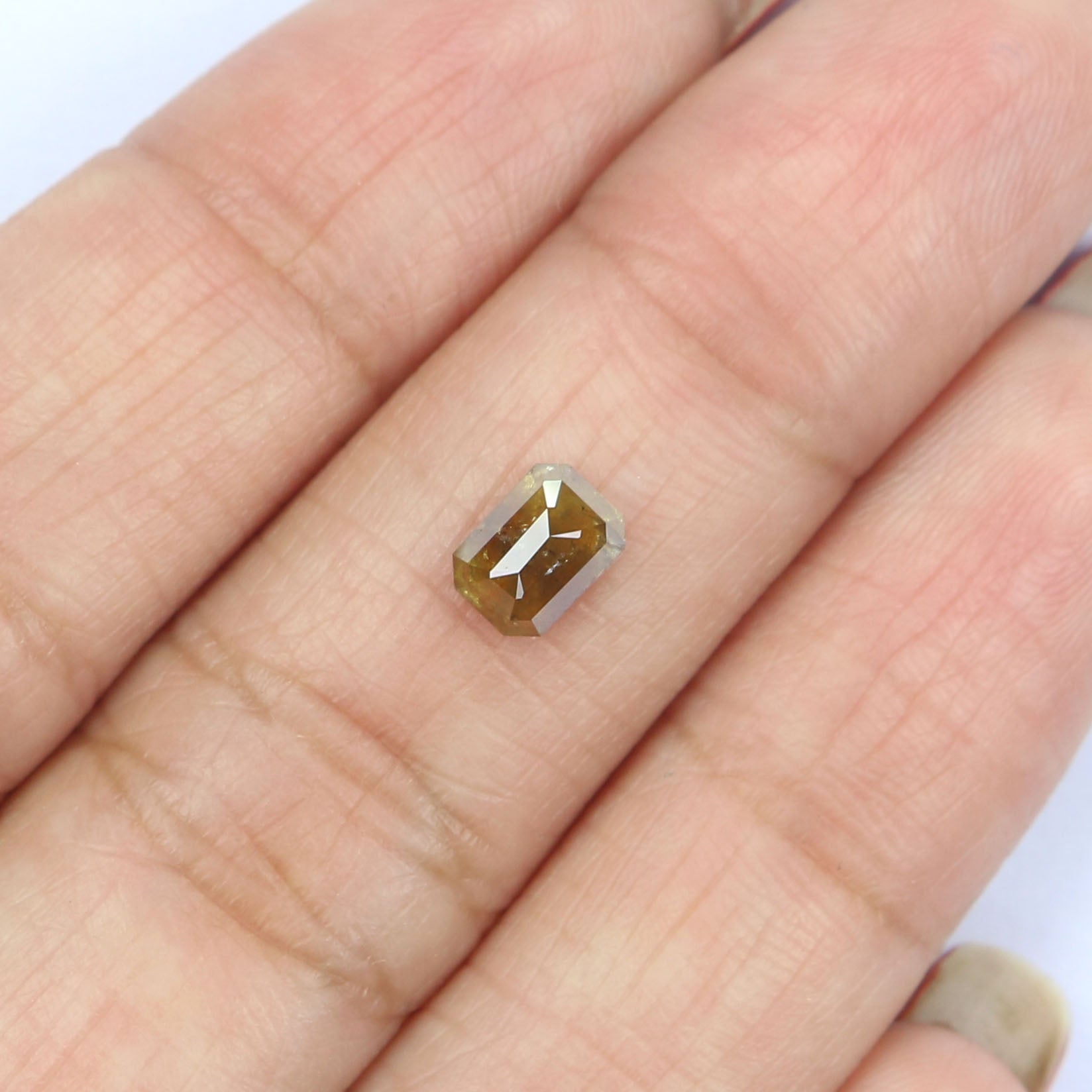 0.72 Ct Natural Loose Emerald Cut Diamond Brown Color Emerald Diamond 5.95 MM Natural Loose Diamond Brown Color Emerald Cut Diamond LQ333