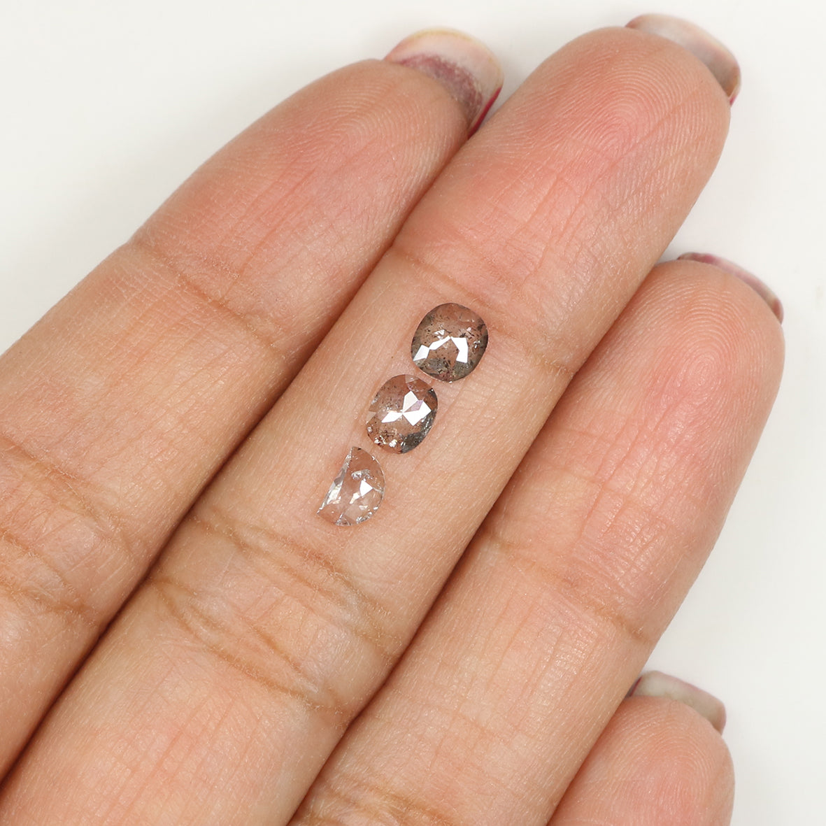 Natural Loose Mix Shape Salt And Pepper Diamond Black Grey Color 0.80 CT 4.80 MM Mix Shape Shape Rose Cut Diamond KDL184