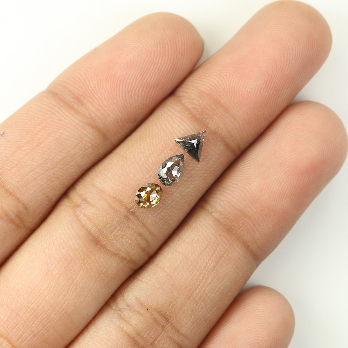 0.71 CT Natural Loose Mix Shape Diamond Salt And Pepper Mix Shape Diamond 4.25 MM Black Grey Color Mix Shape Shape Rose Cut Diamond QL1186