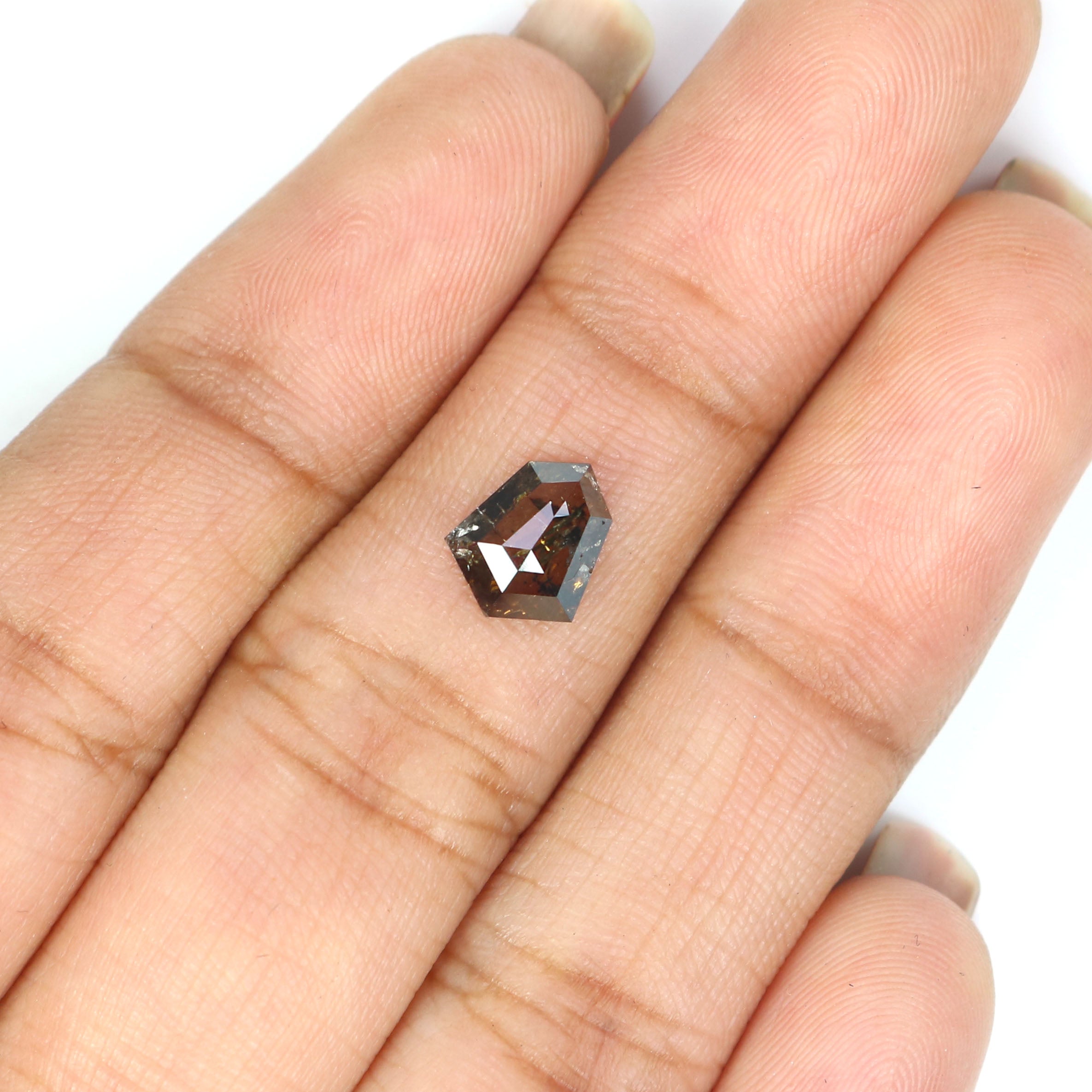 0.73 CT Natural Loose Shield Shape Diamond Brown Color Shield Cut Diamond 7.80 MM Natural Brown Color Diamond Shield Rose Cut Diamond LQ7440