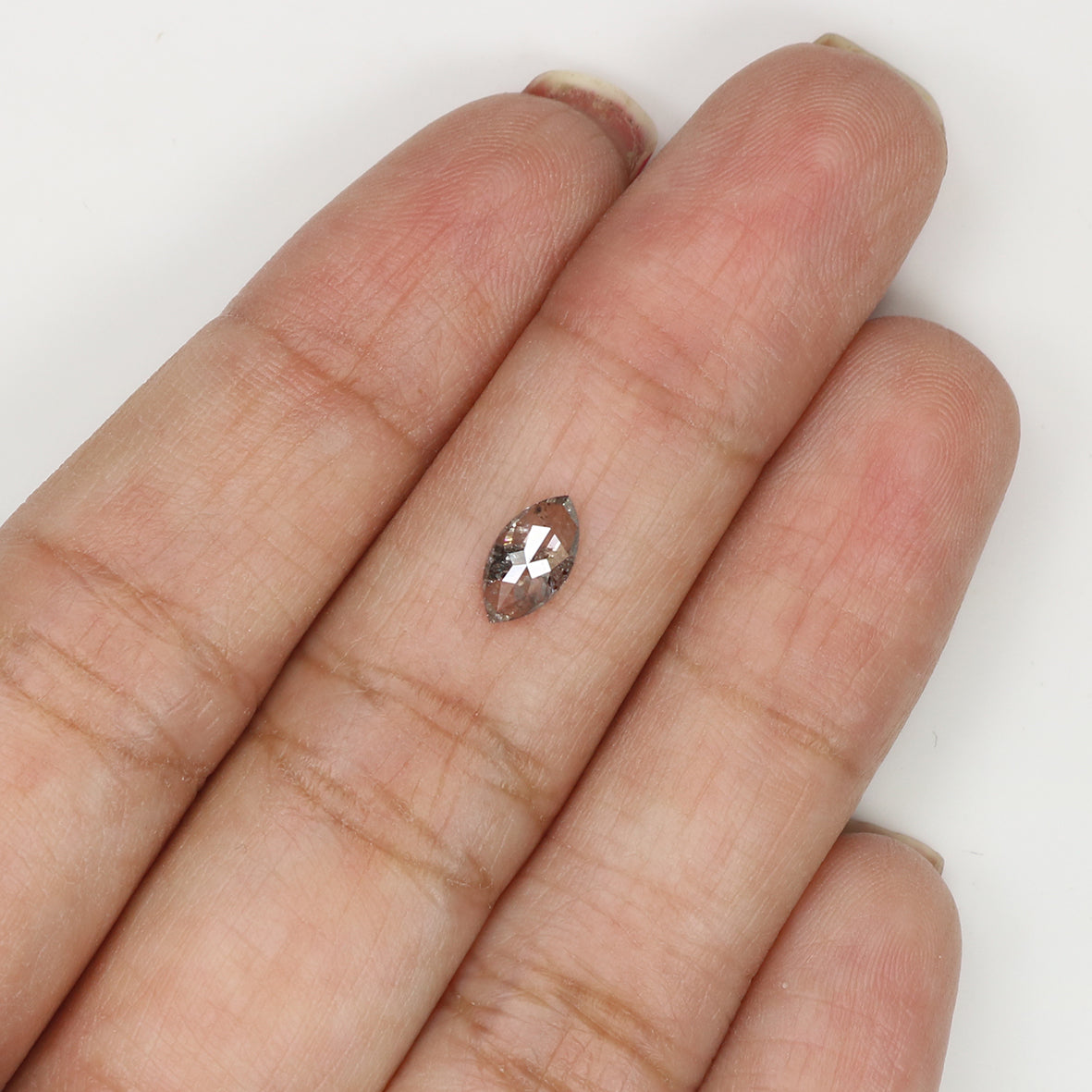 Natural Loose Marquise Salt And Pepper Diamond Black Grey Color 0.48 CT 7.50 MM Marquise Shape Rose Cut Diamond L1524