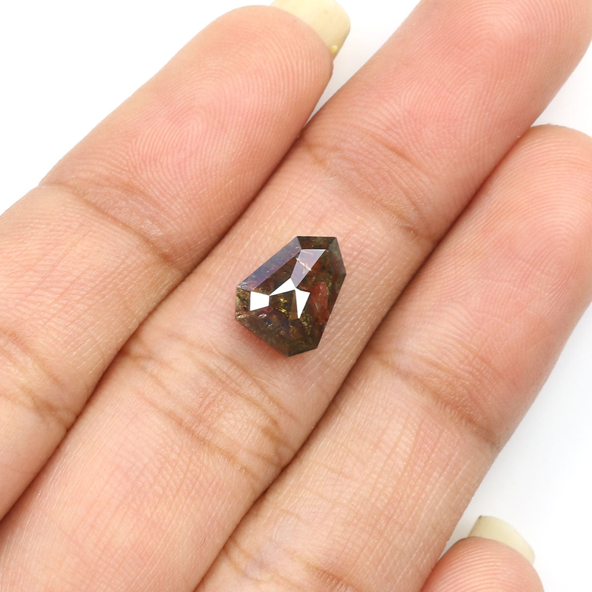 2.21 CT Natural Loose Shield Shape Diamond Brown Color Shield Cut Diamond 9.35 MM Natural Loose Brown Diamond Shield Rose Cut Diamond LQ2117