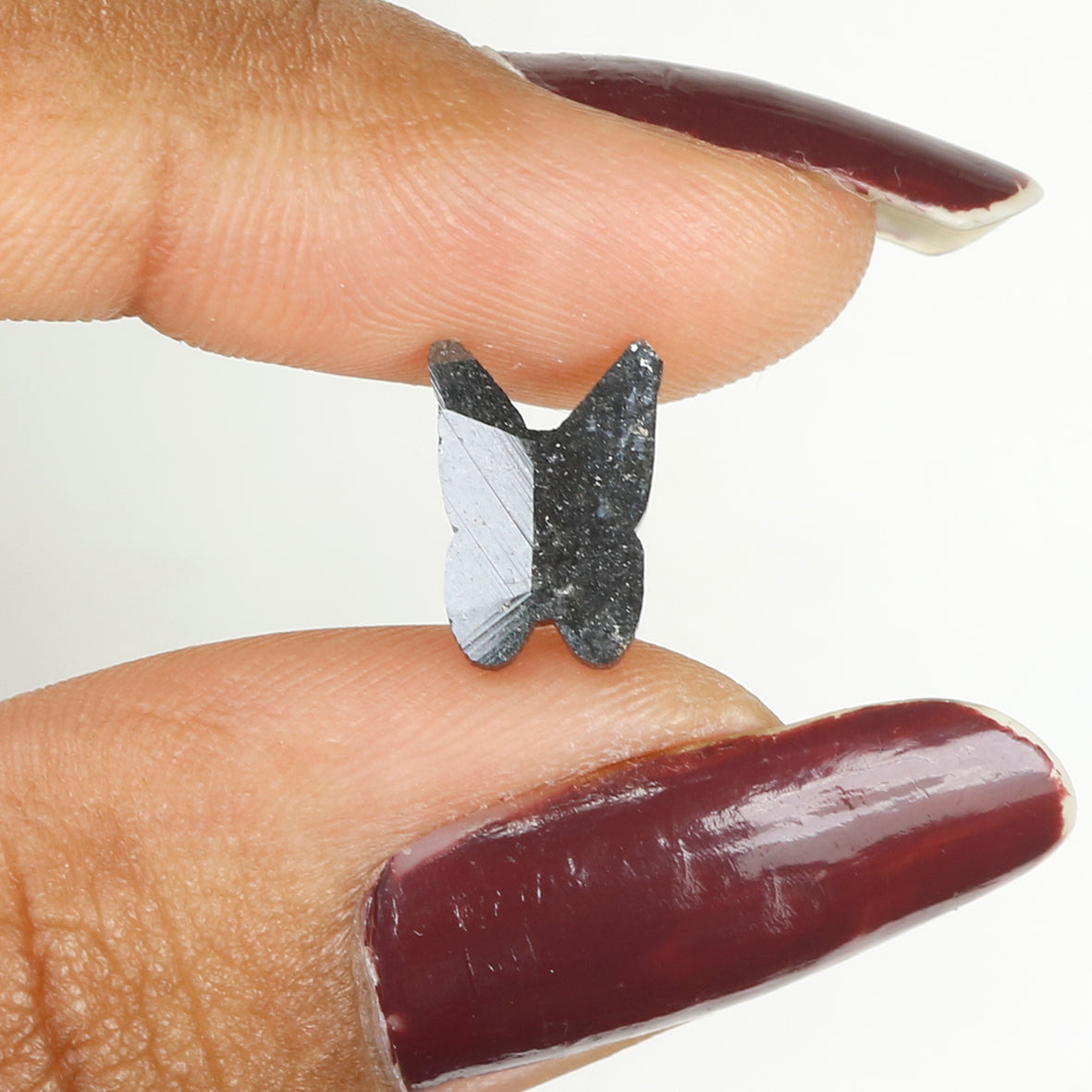 0.99 CT Natural Loose Butterfly Shape Diamond Black Color Butterfly Diamond 10.90 MM Natural Black Color Butterfly Rose Cut Diamond LQ393