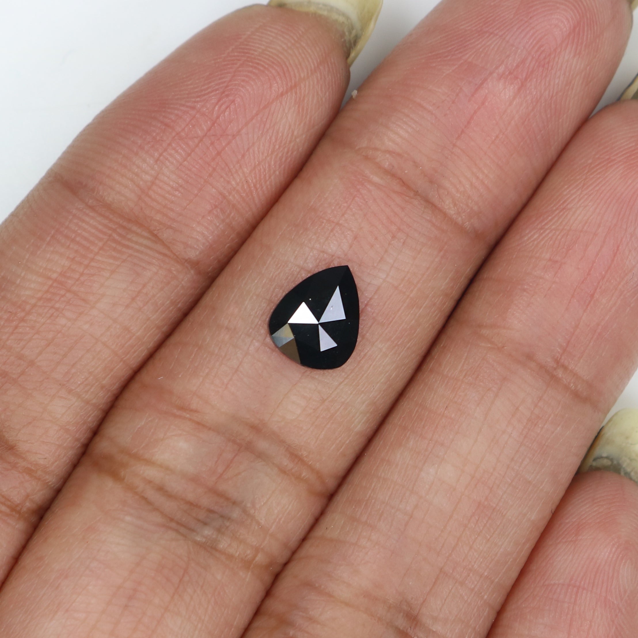 0.69 CT Natural Loose Pear Shape Diamond Black Color Pear Cut Diamond 7.40 MM Natural Loose Black Color Diamond Pear Rose Cut Diamond LQ2632