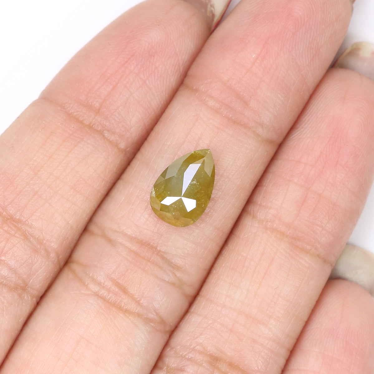 2.16 CT Natural Loose Pear Shape Diamond Yellow Color Pear Shape Diamond 10.00 MM Natural Loose Yellow Diamond Pear Rose Cut Diamond LQ2089