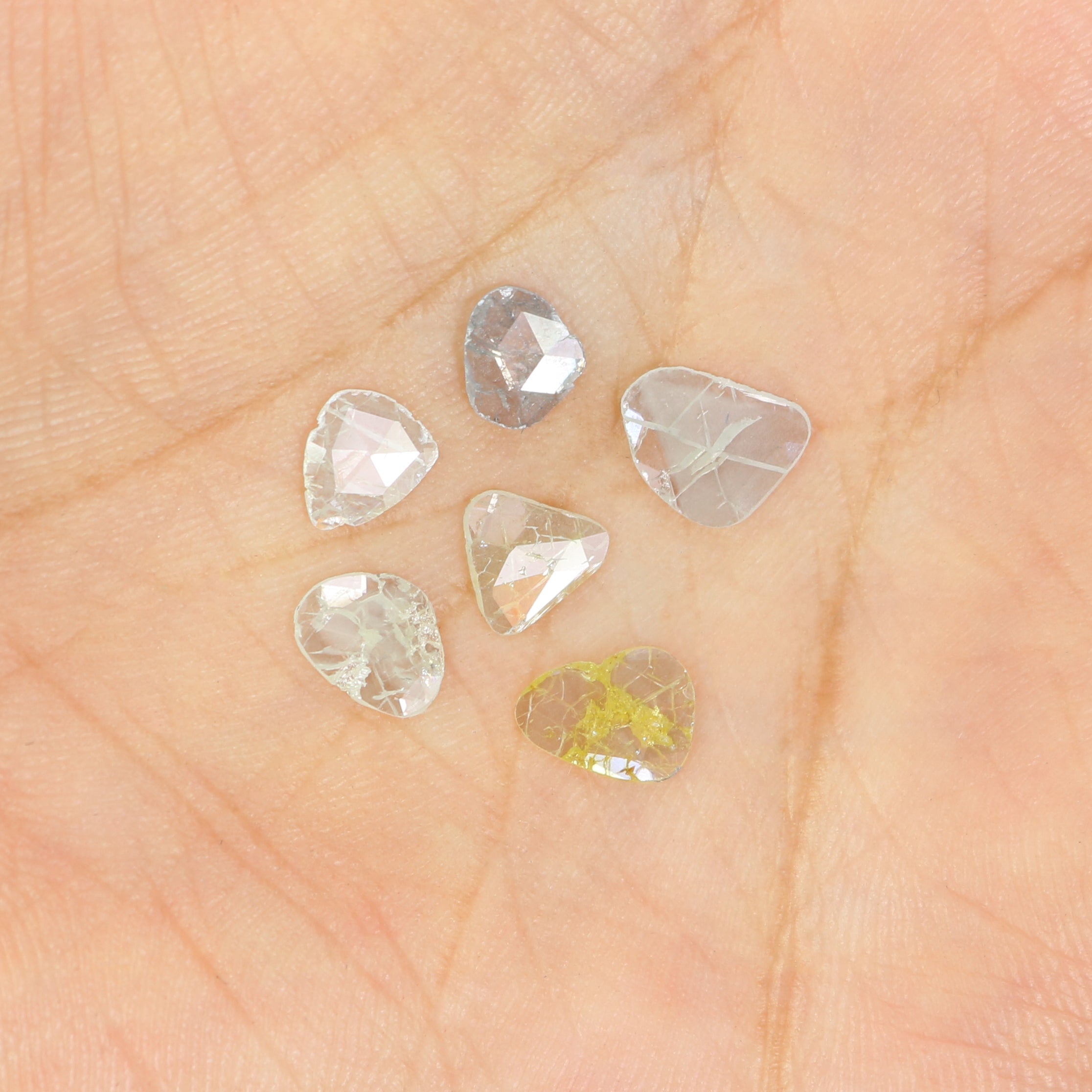 Natural Loose Slice Yellow Grey Color Diamond 1.29 CT 6.65 MM Slice Shape Rose Cut Diamond L2621