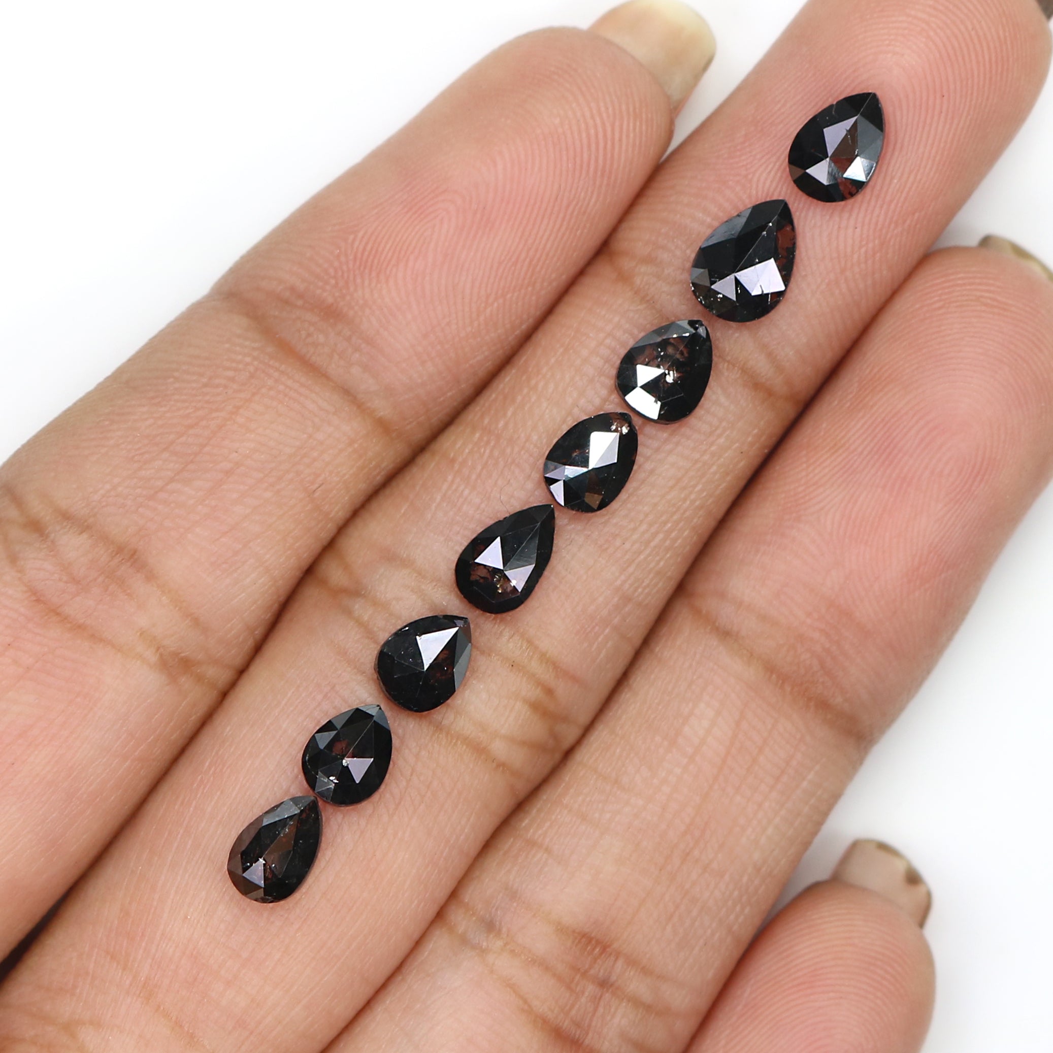 2.56 CT Natural Loose Pear Shape Diamond Black Color Pear Cut Diamond 5.20 MM Natural Loose Black Color Diamond Pear Rose Cut Diamond LQ1664