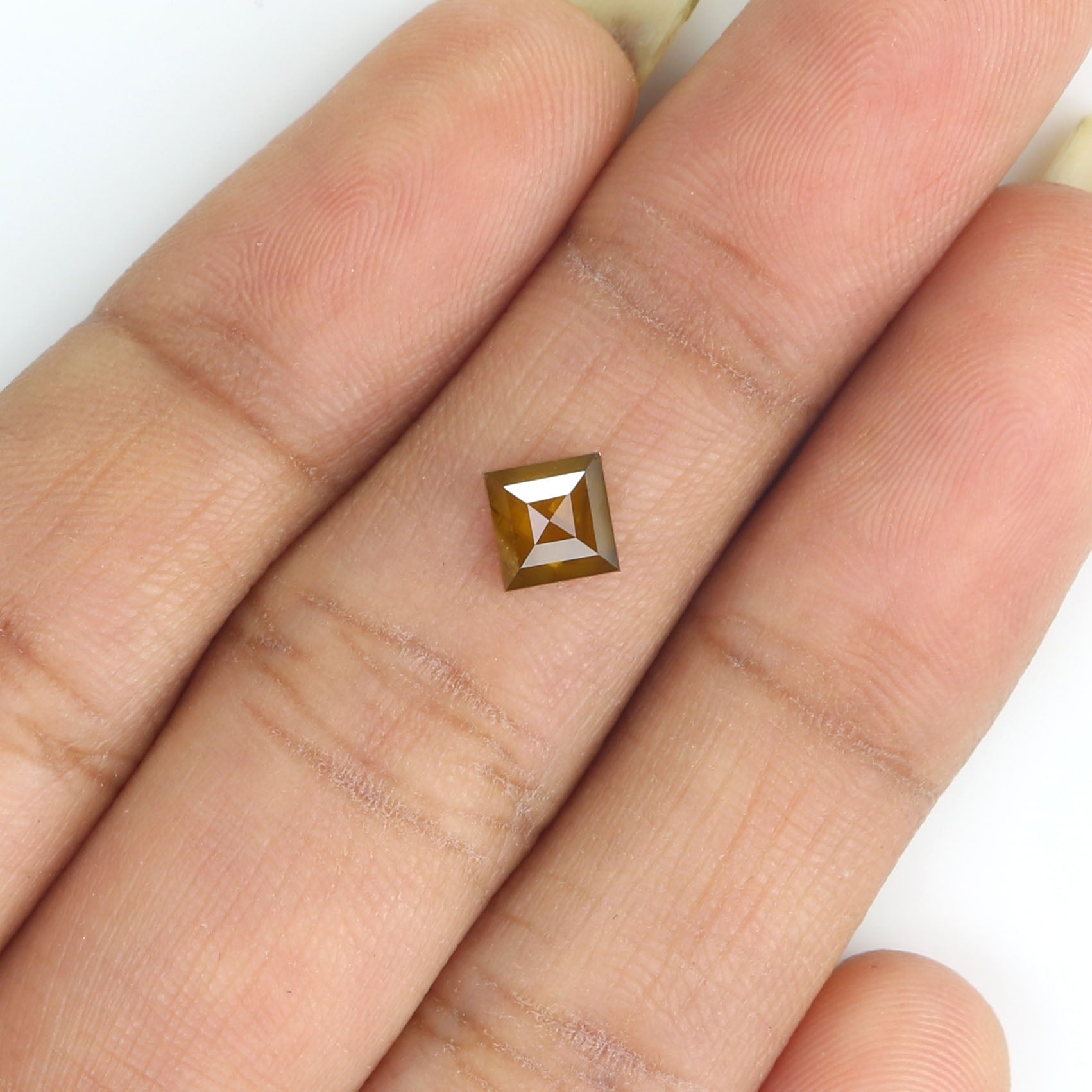 0.57 Ct Natural Loose Kite Shape Diamond Yellow Color Kite Diamond 6.70 MM Natural Loose Yellow Color Diamond Kite Rose Cut Diamond LQ9634