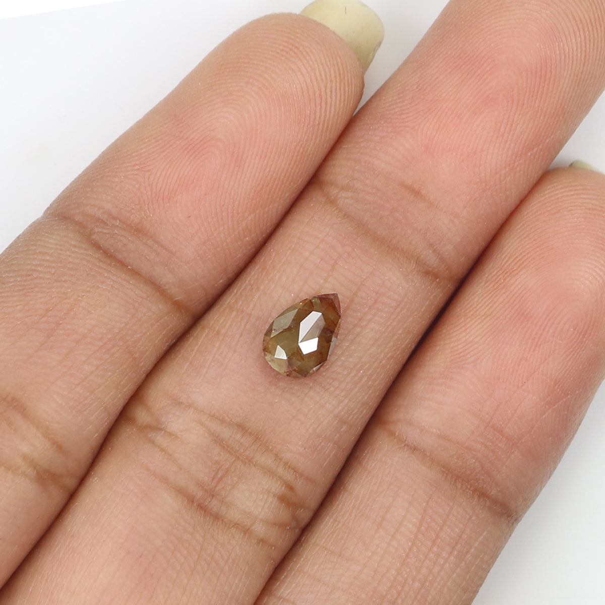 0.68 CT Natural Loose Pear Shape Diamond Brown Color Pear Cut Diamond 6.75 MM Natural Loose Brown Color Diamond Pear Rose Cut Diamond LQ1993