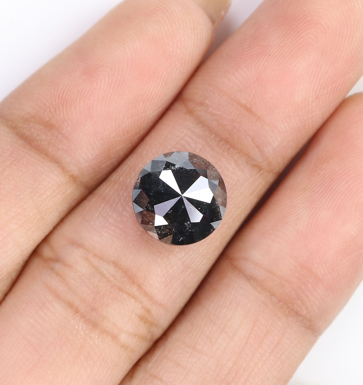 3.60 Ct Natural Loose Round Rose Cut Diamond Black Grey Color Rose Cut Diamond 9.30 MM Natural Loose Salt And Pepper Rose Cut Diamond QL2130