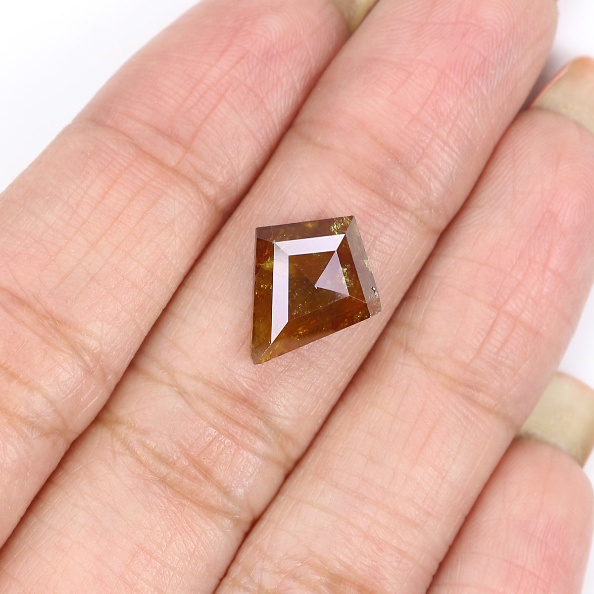 3.23 CT Natural Loose Kite Shape Diamond Brown Color Kite Shape Diamond 12.90 MM Natural Loose Diamond Brown Kite Rose Cut Diamond LQ2116