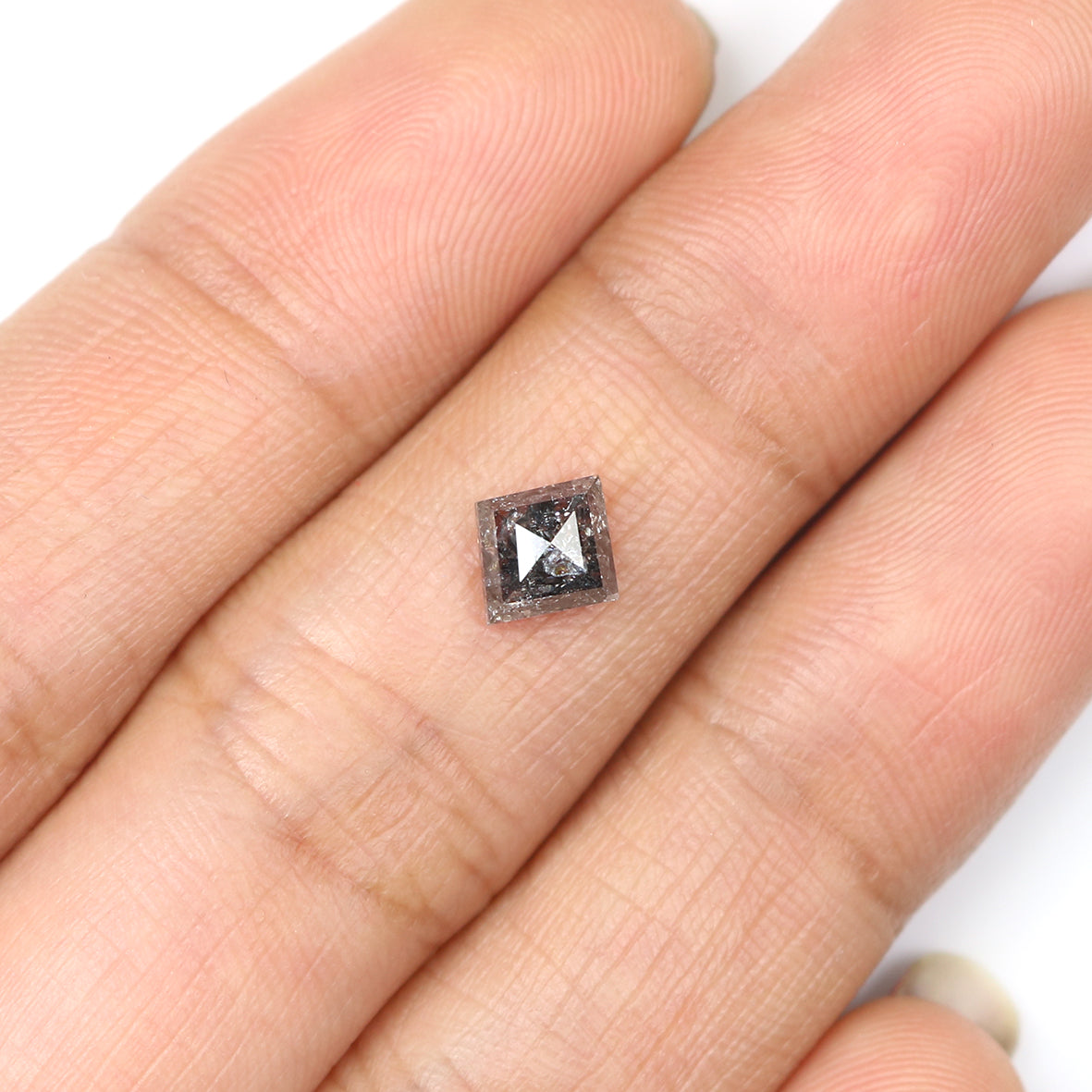 0.88 CT Natural Loose Kite Shape Diamond Salt And Pepper Kite Cut Diamond 7.20 MM Black Grey Color Kite Shape Rose Cut Diamond QL2026