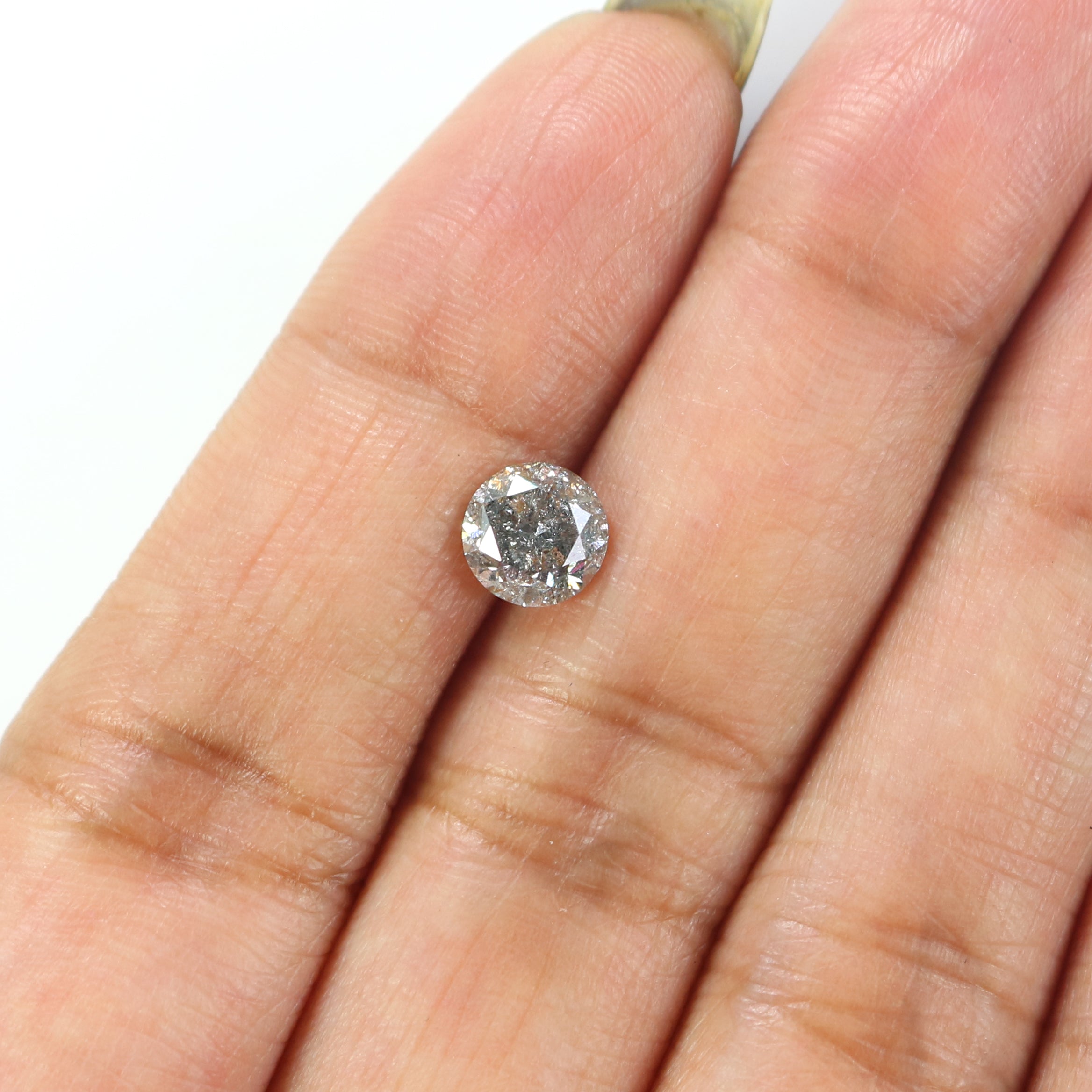 1.11 CT Natural Loose Round Shape Diamond Black Grey Color Round Cut Diamond 6.15 MM Salt And Pepper Round Brilliant Cut Diamond QL2606