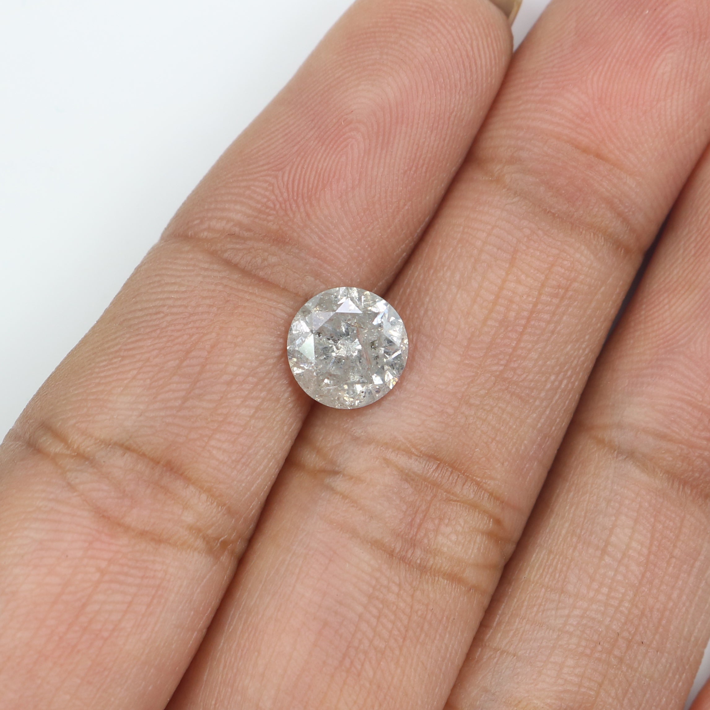 1.61 CT Natural Loose Round Shape Diamond Salt And Pepper Round Cut Diamond 7.10 MM Natural Grey Color Round Brilliant Cut Diamond LQ2722