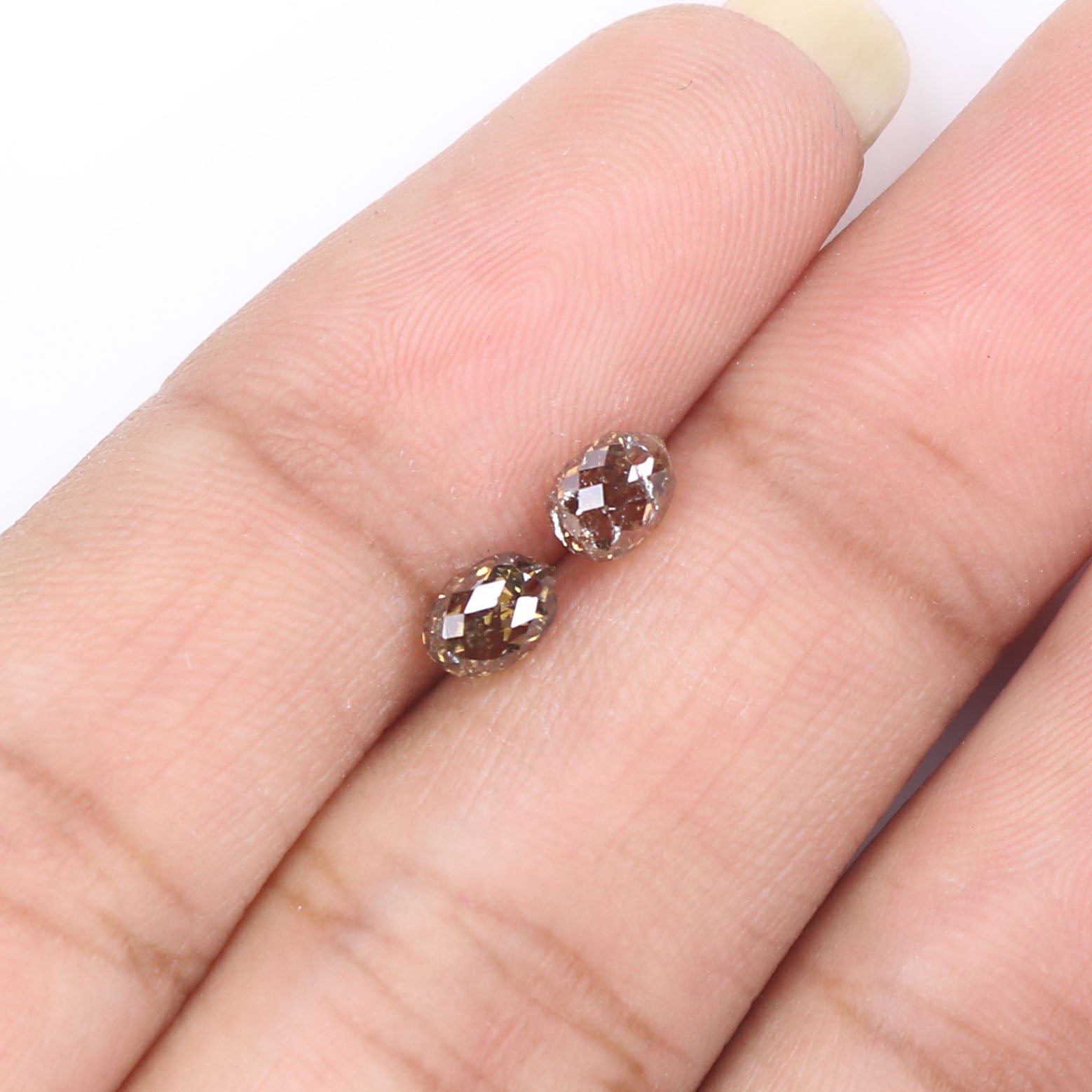 Natural Loose briolette Brown Color Diamond 1.05 CT 3.40 MM Drop Shape Rose Cut Diamond L149