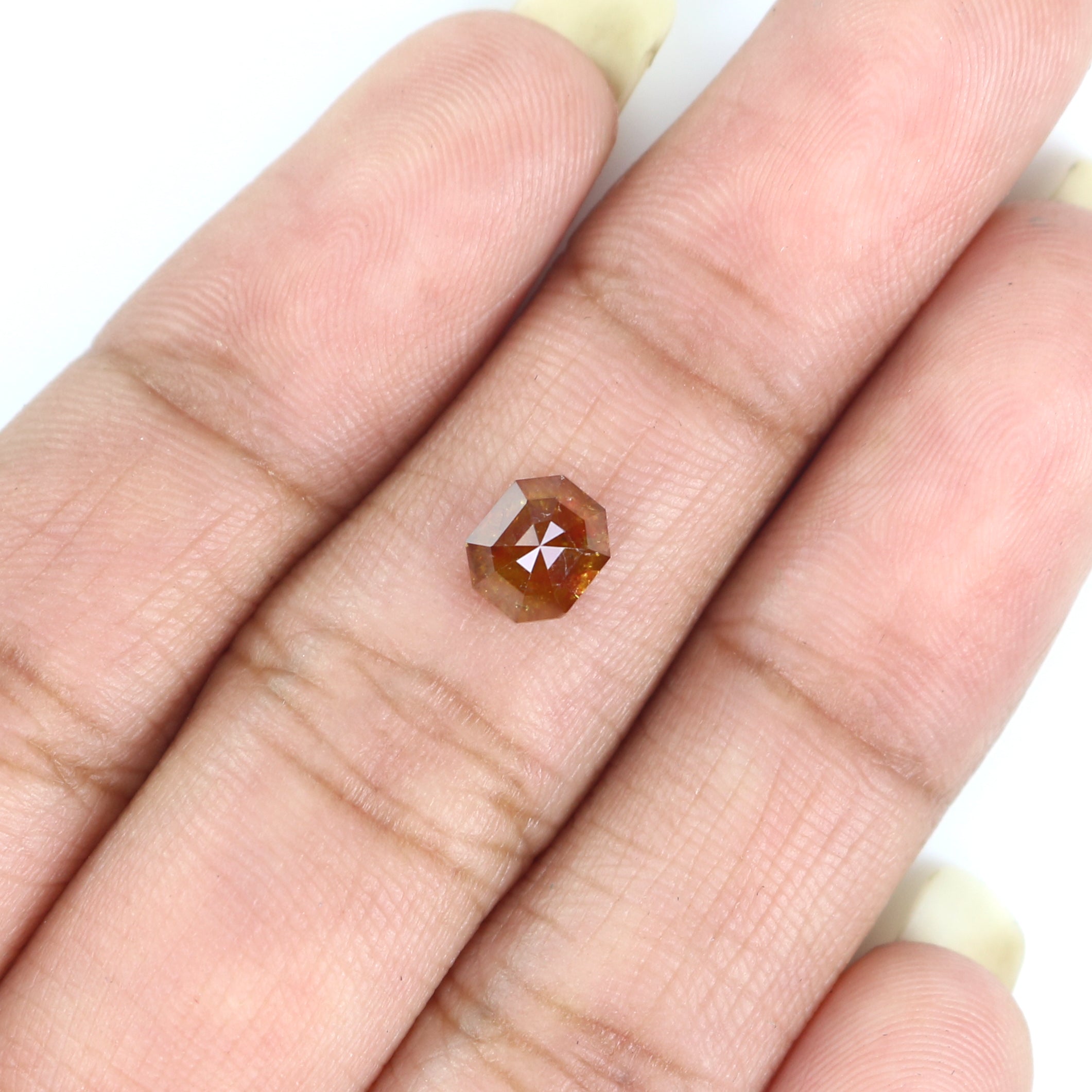 0.94 CT Natural Loose Emerald Shape Diamond Brown Color Emerald Diamond 5.85 MM Natural Loose Brown Emerald Shape Rose Cut Diamond LQ9192