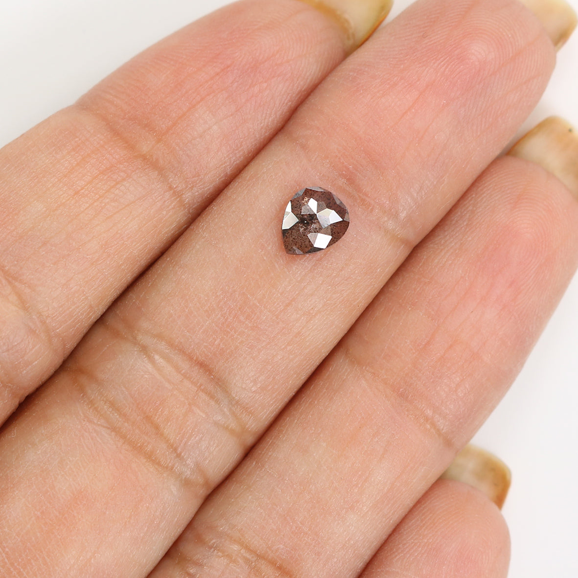 0.39 CT Natural Loose Heart Shape Diamond Salt And Pepper Heart Diamond 5.80 MM Natural Loose Black Grey Color Heart Shape Rose Cut QL1746