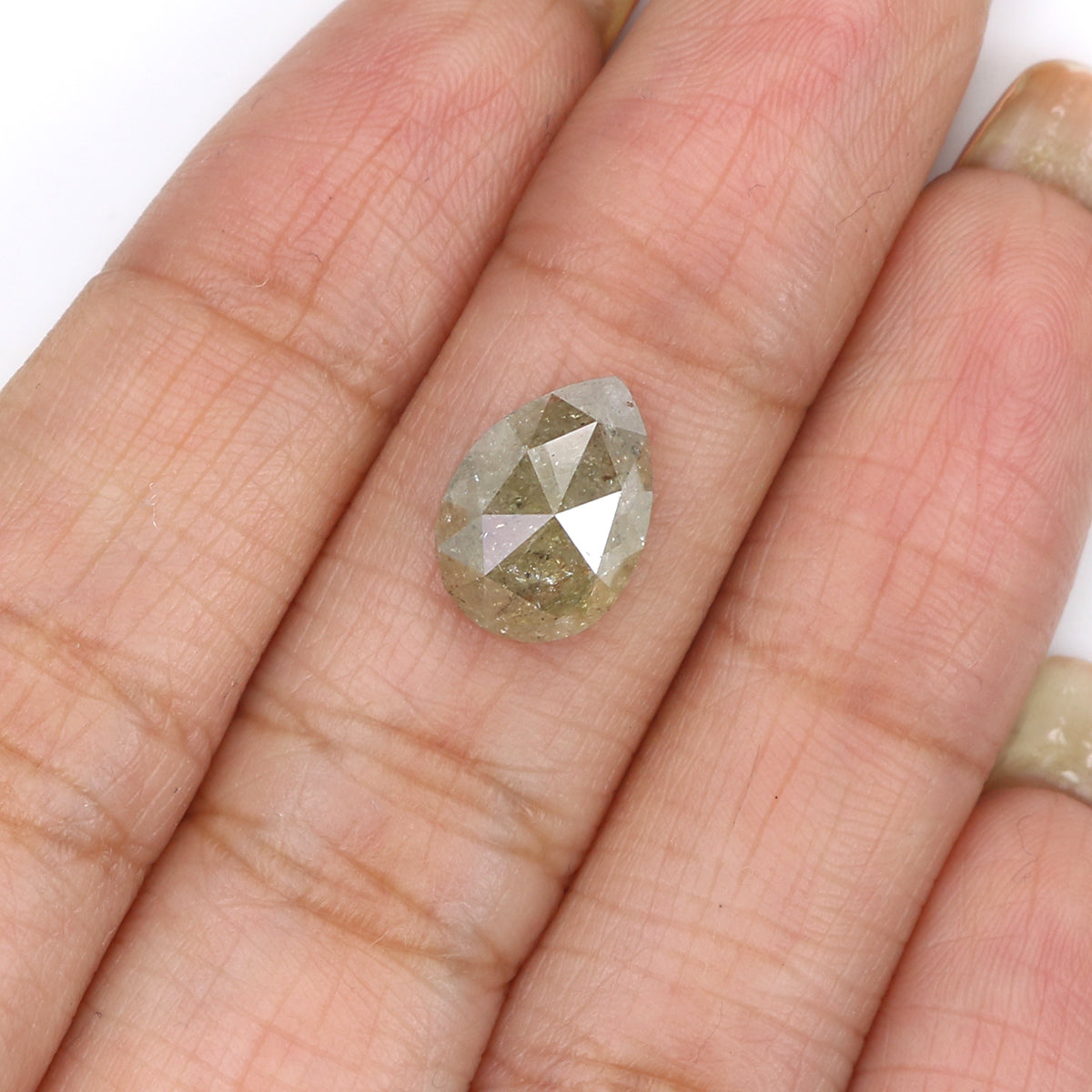 3.26 CT Natural Loose Pear Shape Diamond Grey Color Pear Cut Diamond 11.15 MM Natural Loose Grey Color Diamond Pear Rose Cut Diamond LQB2118