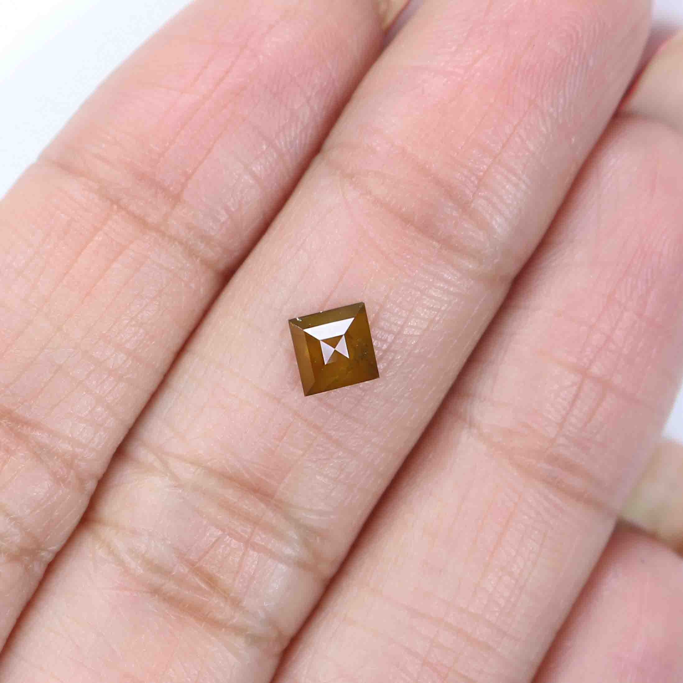 0.57 CT Natural Loose Kite Shape Diamond Yellow Color Kite Diamond 6.50 MM Natural Loose Yellow Color Diamond Kite Rose Cut Diamond KQ2234