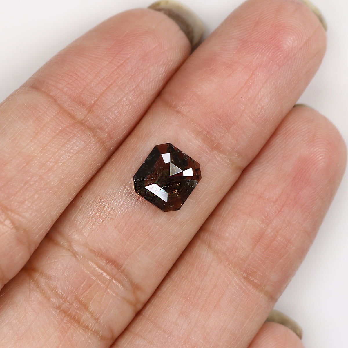 1.08 CT Natural Loose Radiant Shape Diamond Salt And Pepper Radiant Diamond 7.10 MM Natural Black Grey Color Radiant Rose Cut Diamond LQ7439