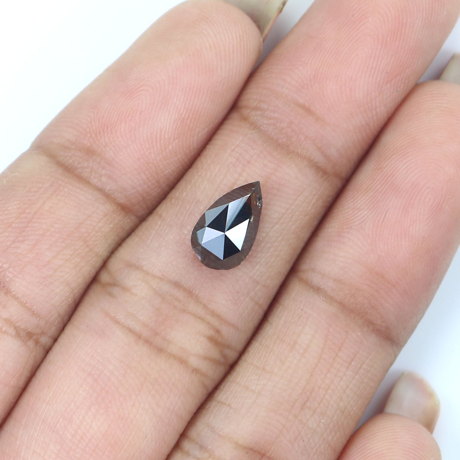 1.57 CT Natural Loose Pear Shape Diamond Deep Brown Color Pear Cut Diamond 9.30 MM Natural Loose Brown Color Pear Rose Cut Diamond LQ7147