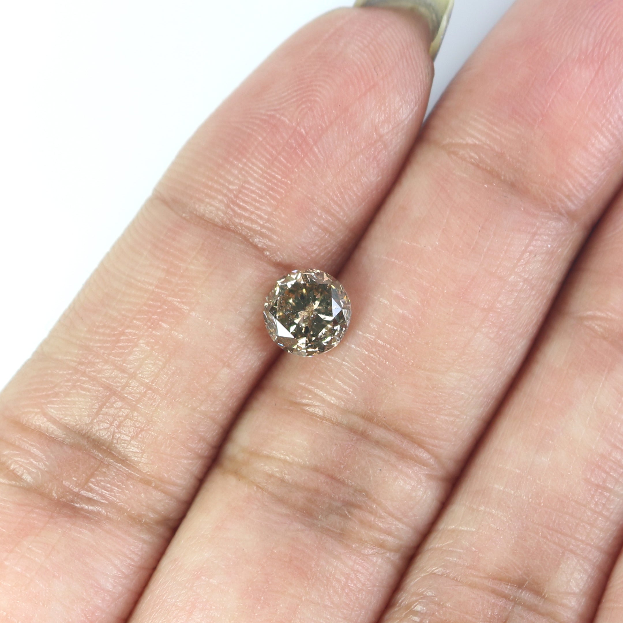 Natural Loose Round Diamond Light Brown Color 1.13 CT 6.12 MM Round Brilliant Cut Diamond KDL2599