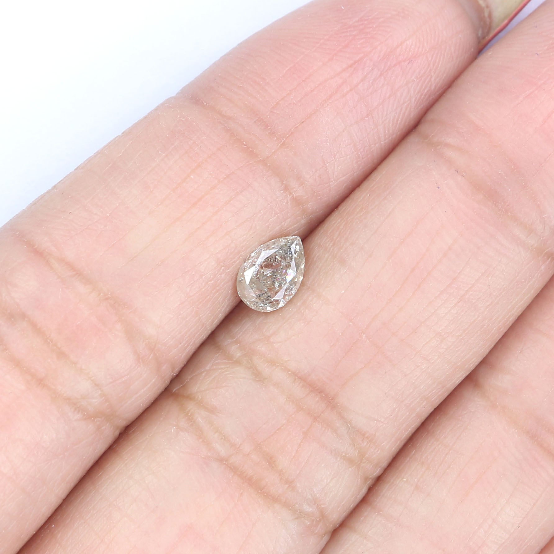 0.53 CT Natural Loose Pear Shape Diamond Grey Color Pear Cut Diamond 6.00 MM Natural Grey Color Diamond Pear Brilliant Cut Diamond KQ1008