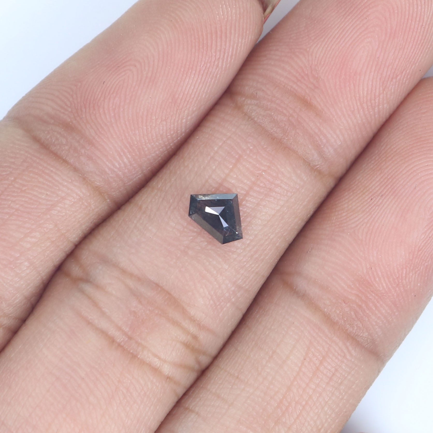 0.35 CT Natural Loose Shield Shape Diamond Salt And Pepper Shield Diamond 4.20 MM Natural Loose Black Color Shield Rose Cut Diamond KQ2577