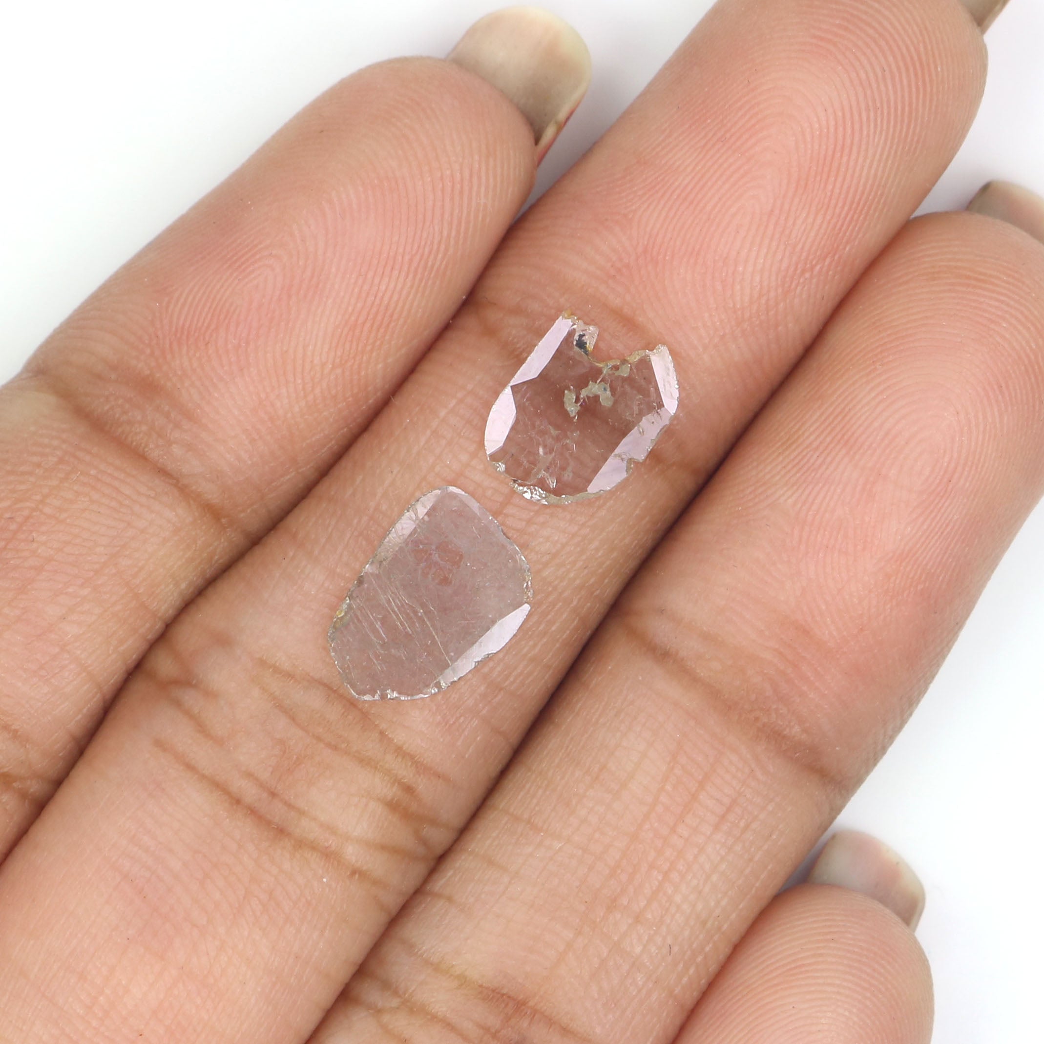 0.83 CT Natural Loose Slice Shape Diamond Ice Grey Color Slice Cut Diamond 9.40 MM Natural Ice Grey Color Slice Irregular Cut Diamond LQ7700
