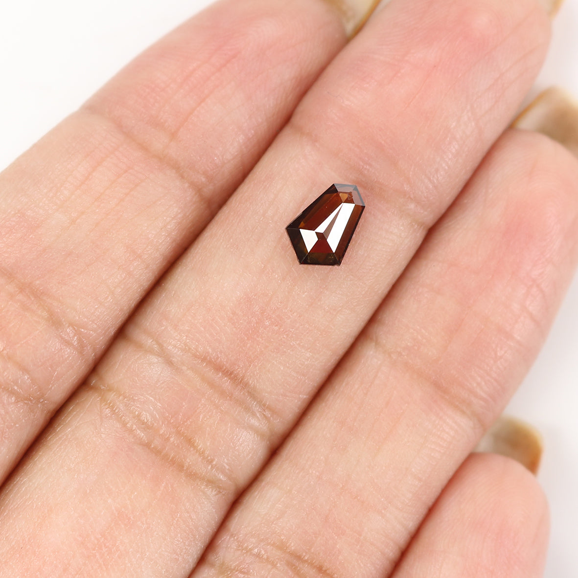 0.61 CT Natural Loose Shield Shape Diamond Brown Color Shield Cut Diamond 7.50 MM Natural Loose Brown Diamond Shield Rose Cut Diamond QL1755