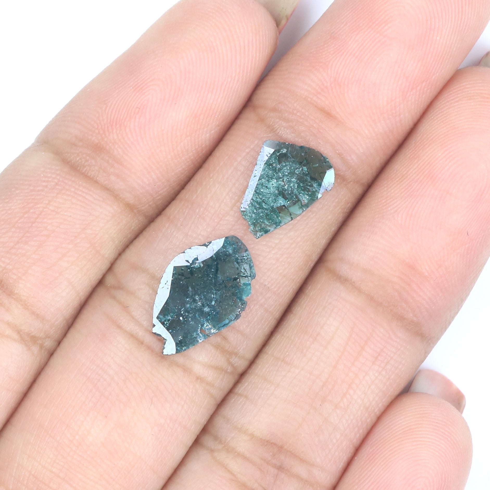 0.94 CT Natural Loose Slice Shape Diamond Blue Color Slice Cut Diamond 9.65 MM Natural Loose Blue Color Slice Irregular Cut Diamond LQ1814