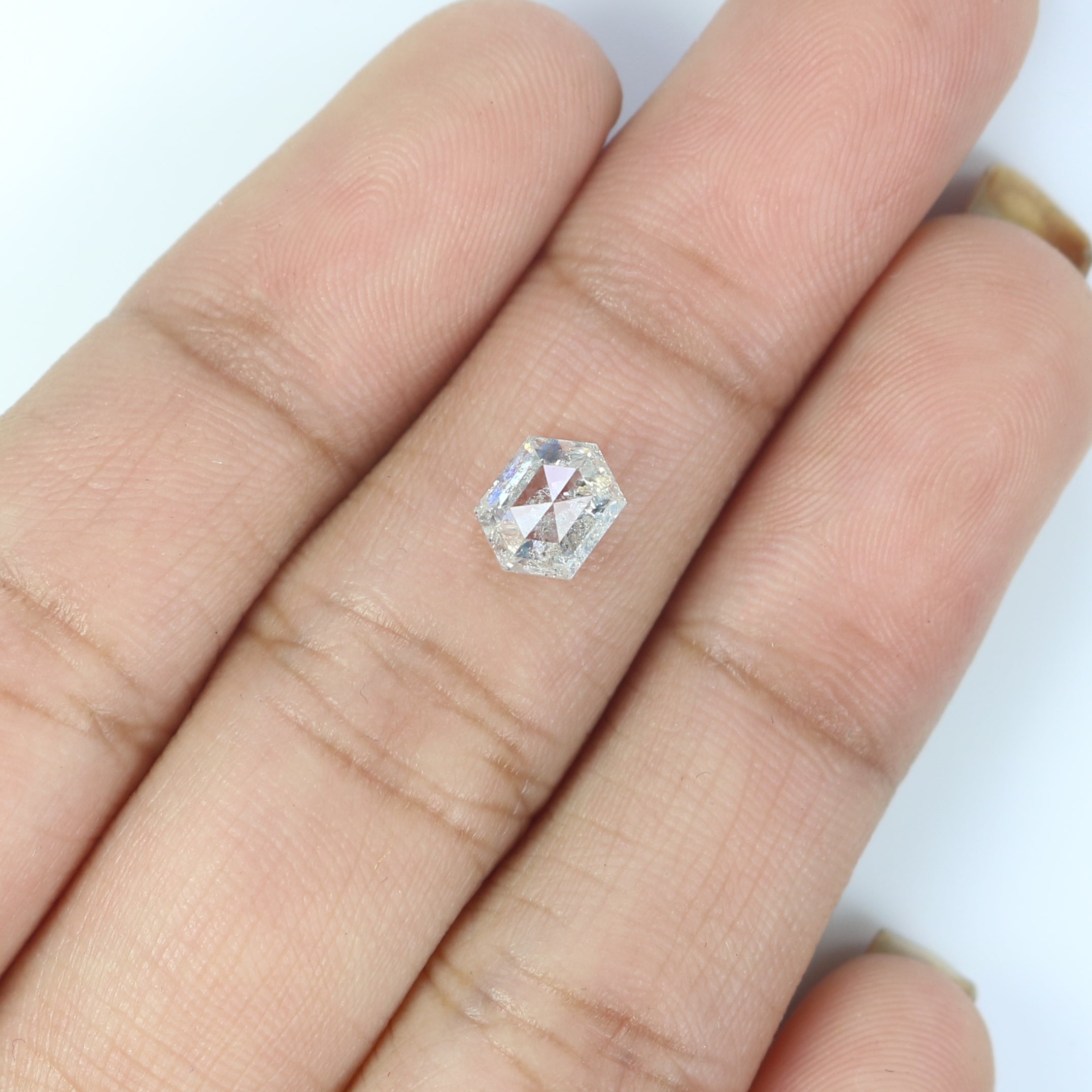 Natural Loose Hexagon Diamond White - G Color 1.08 CT 6.67 MM Hexagon Shape Rose Cut Diamond KDL2576