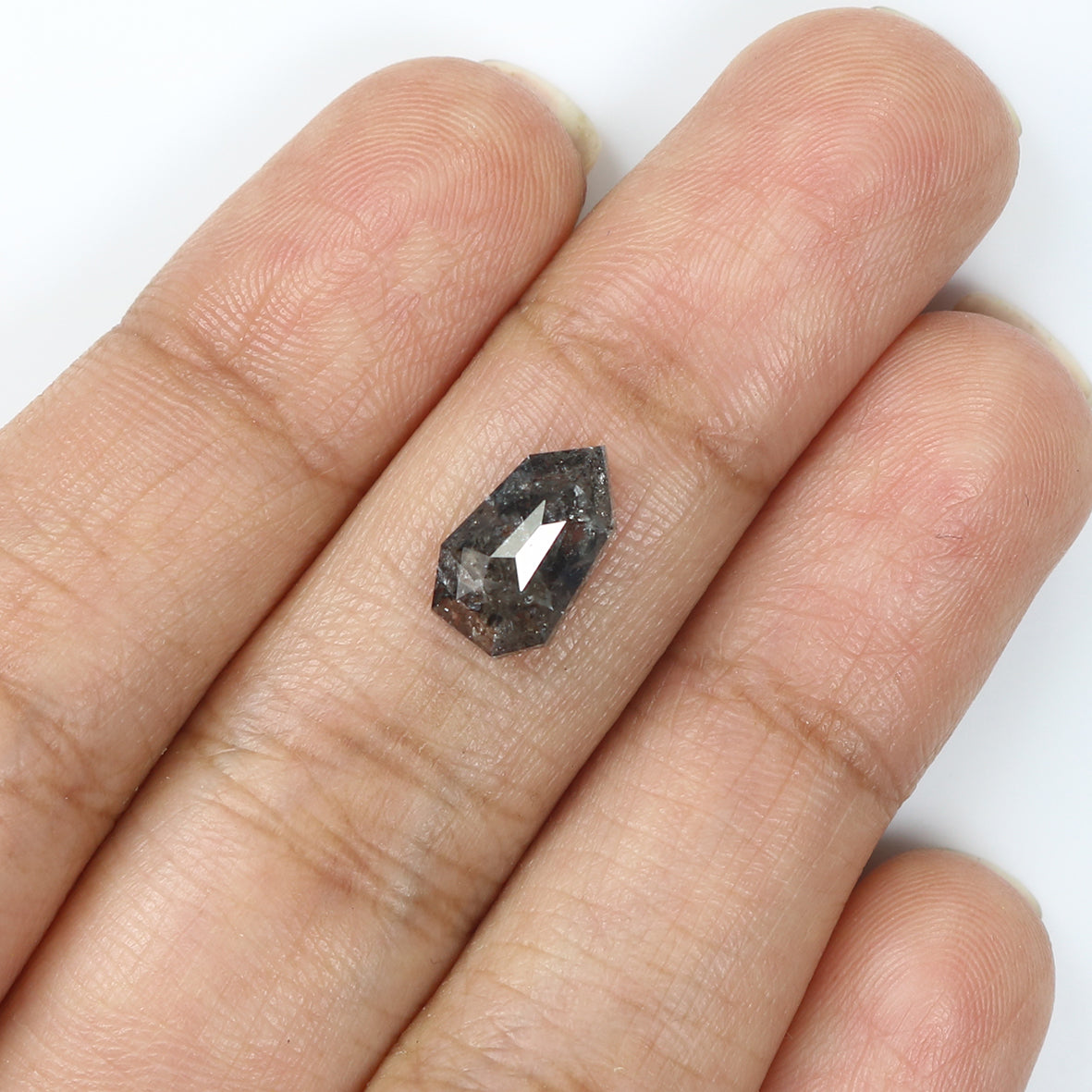 2.30 CT Natural Loose Bullet Shape Diamond Salt And Pepper Bullet Diamond 10.75 MM Natural Black Grey Bullet Diamond Rose Cut Diamond LQ8074