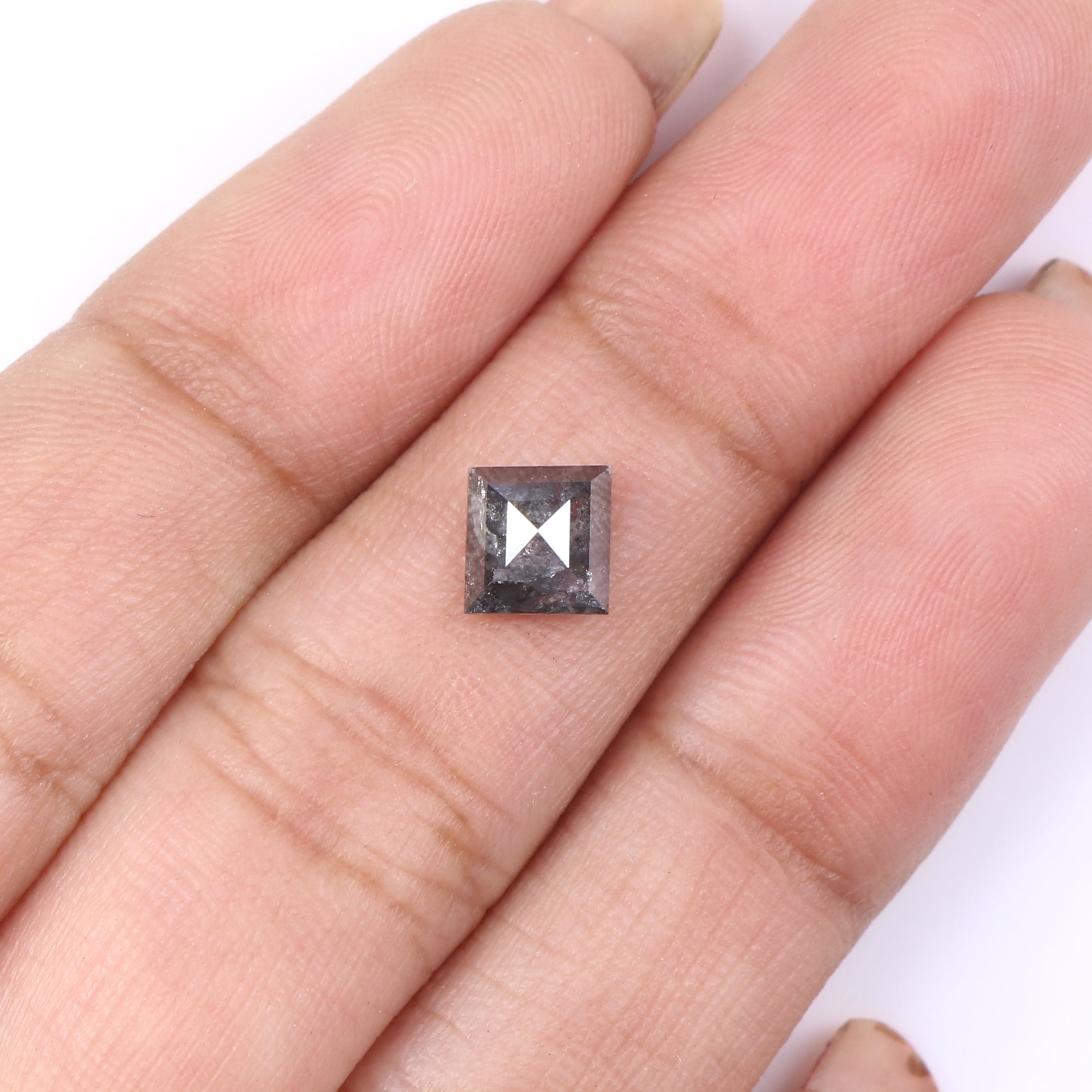 0.97 CT Natural Loose Kite Shape Diamond Salt And Pepper Kite Cut Diamond 8.10 MM Black Grey Color Kite Shape Rose Cut Diamond QL2199