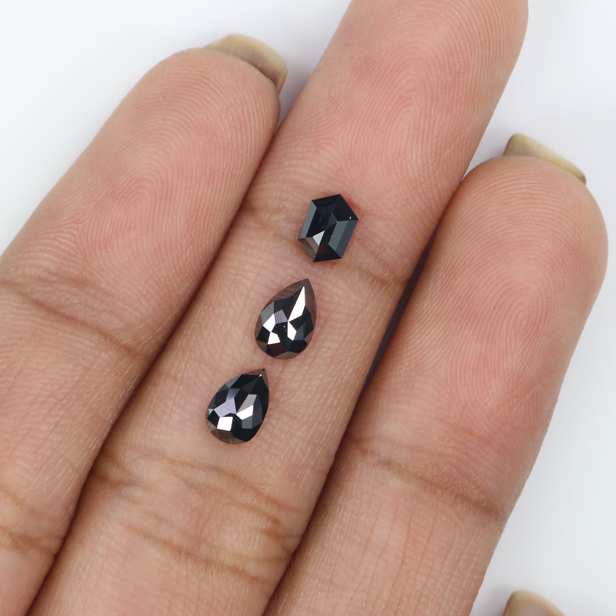 0.87 CT Natural Loose Mix Shape Diamond Black Color Mix Shape Diamond 5.95 MM Natural Loose Black Color Mix Shape Rose Cut Diamond LQ2709