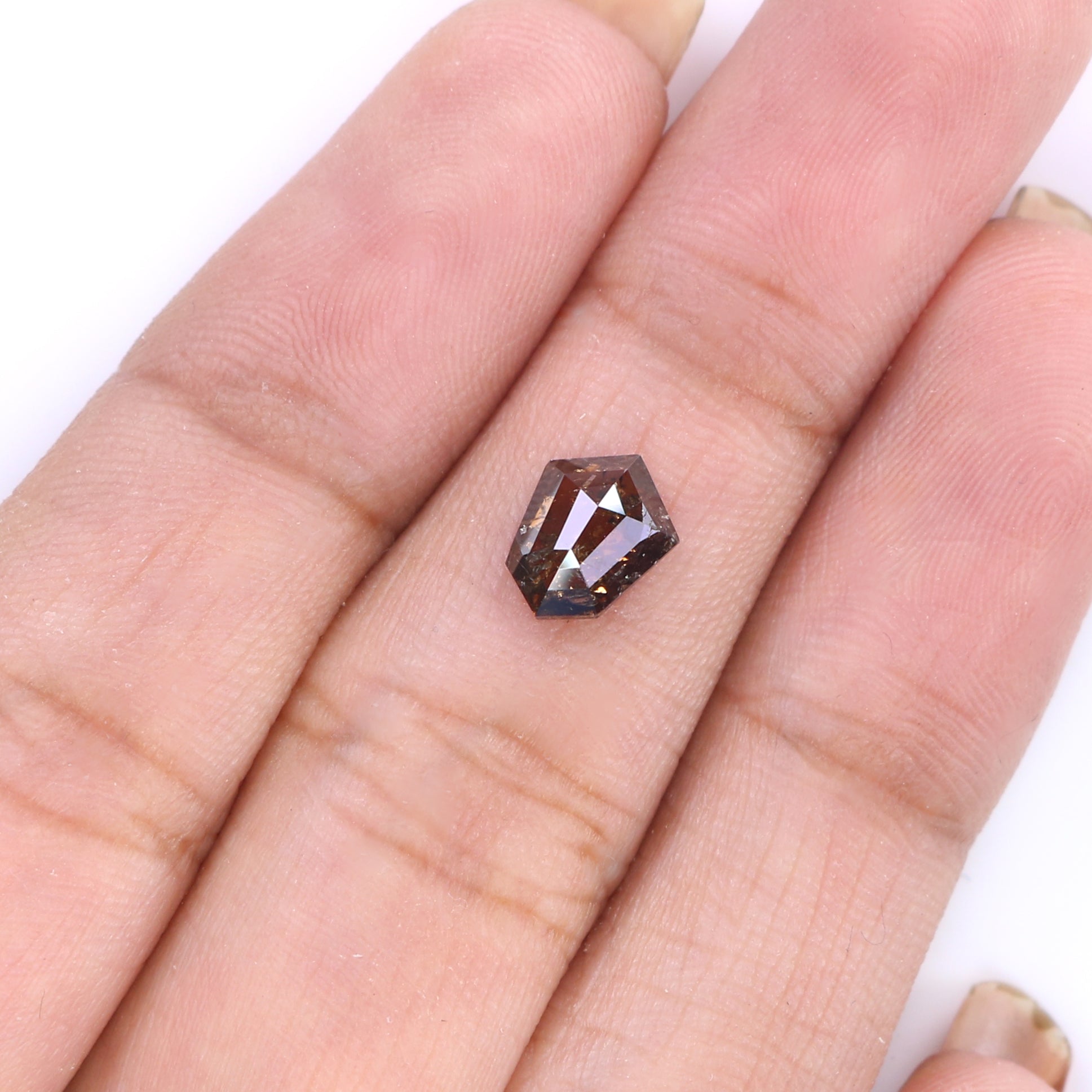 0.76 CT Natural Loose Shield Shape Diamond Deep Brown Color Shield Cut Diamond 7.70 MM Natural Brown Diamond Shield Rose Cut Diamond LQ7431