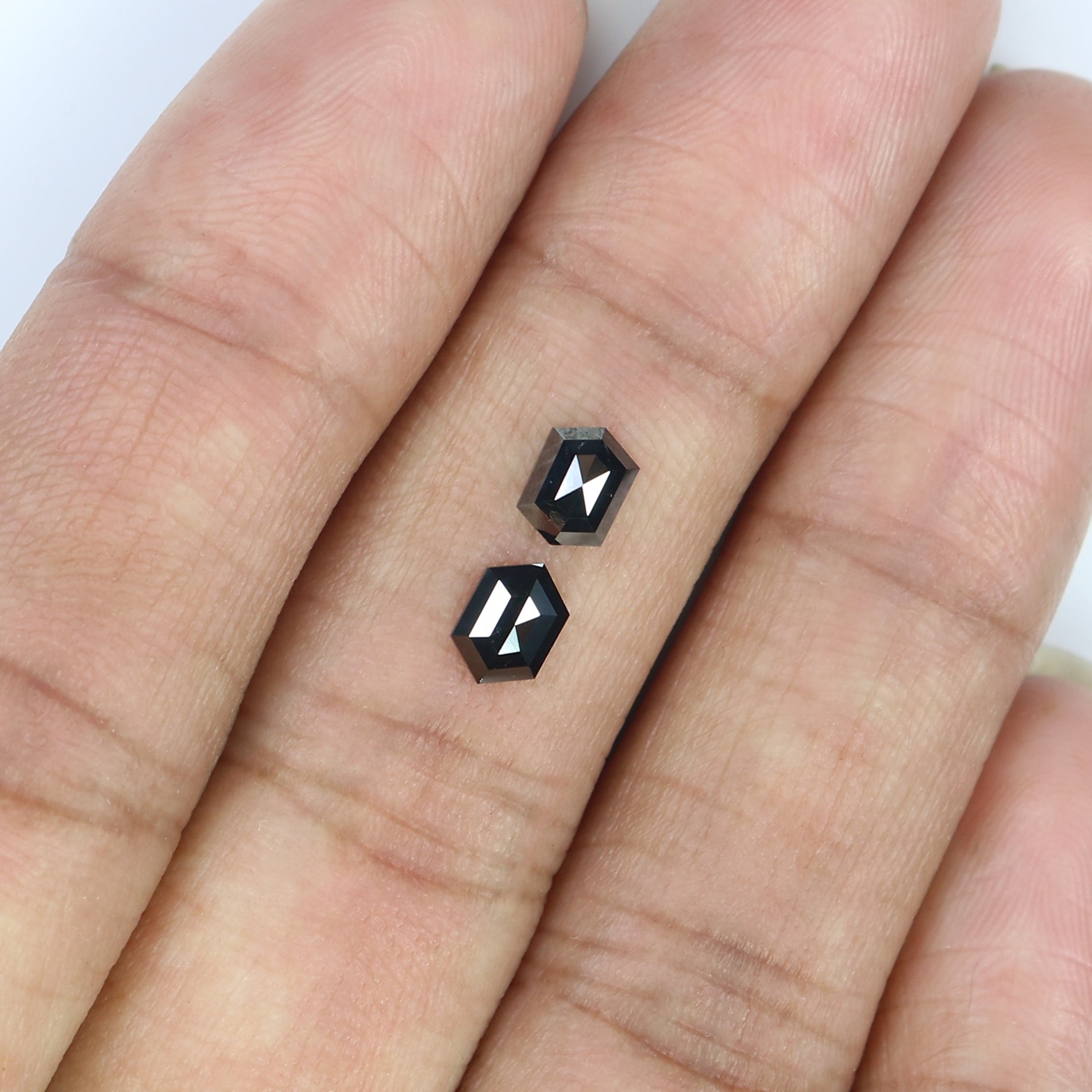 Natural Loose Hexagon Diamond, Hexagon Black Color Diamond, Natural Loose Diamond, Hexagon Rose Cut Diamond 0.74 CT Hexagon Shape L2746