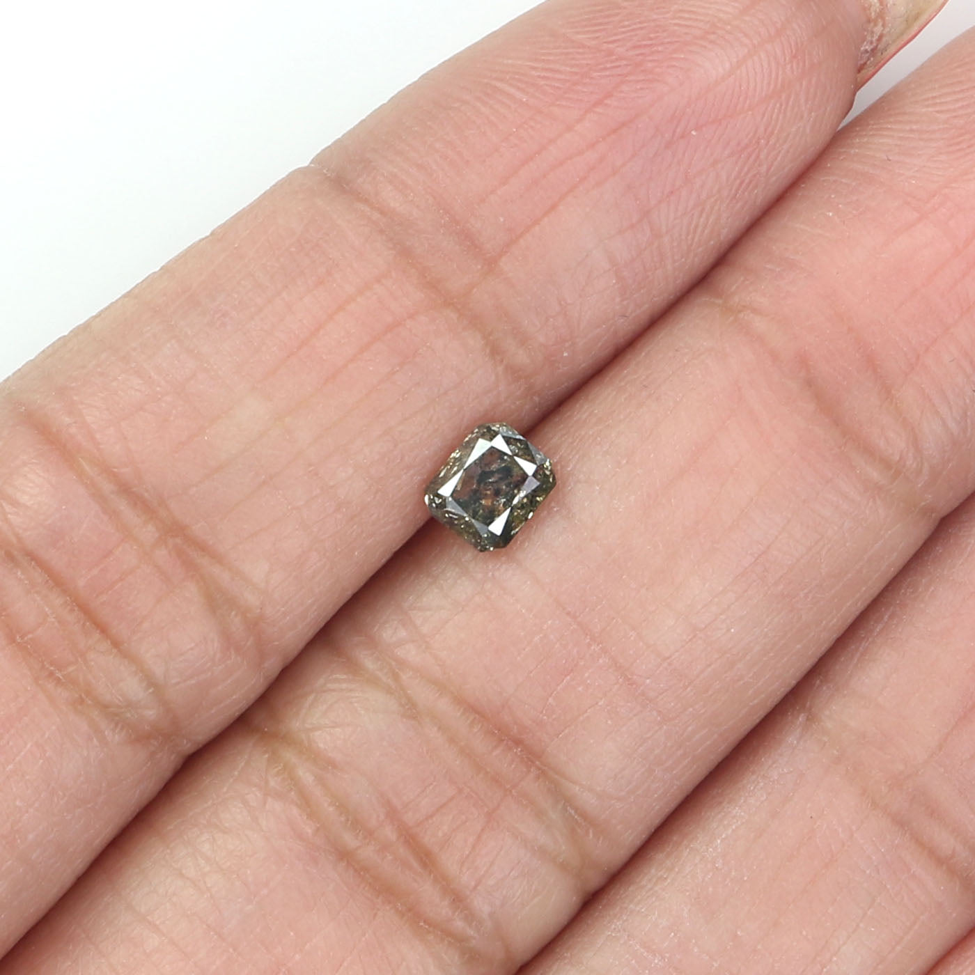 0.48 CT Natural Loose Radiant Shape Diamond Green Color Radiant Diamond 4.65 MM Natural Loose Black Color Radiant Rose Cut Diamond LQ8687